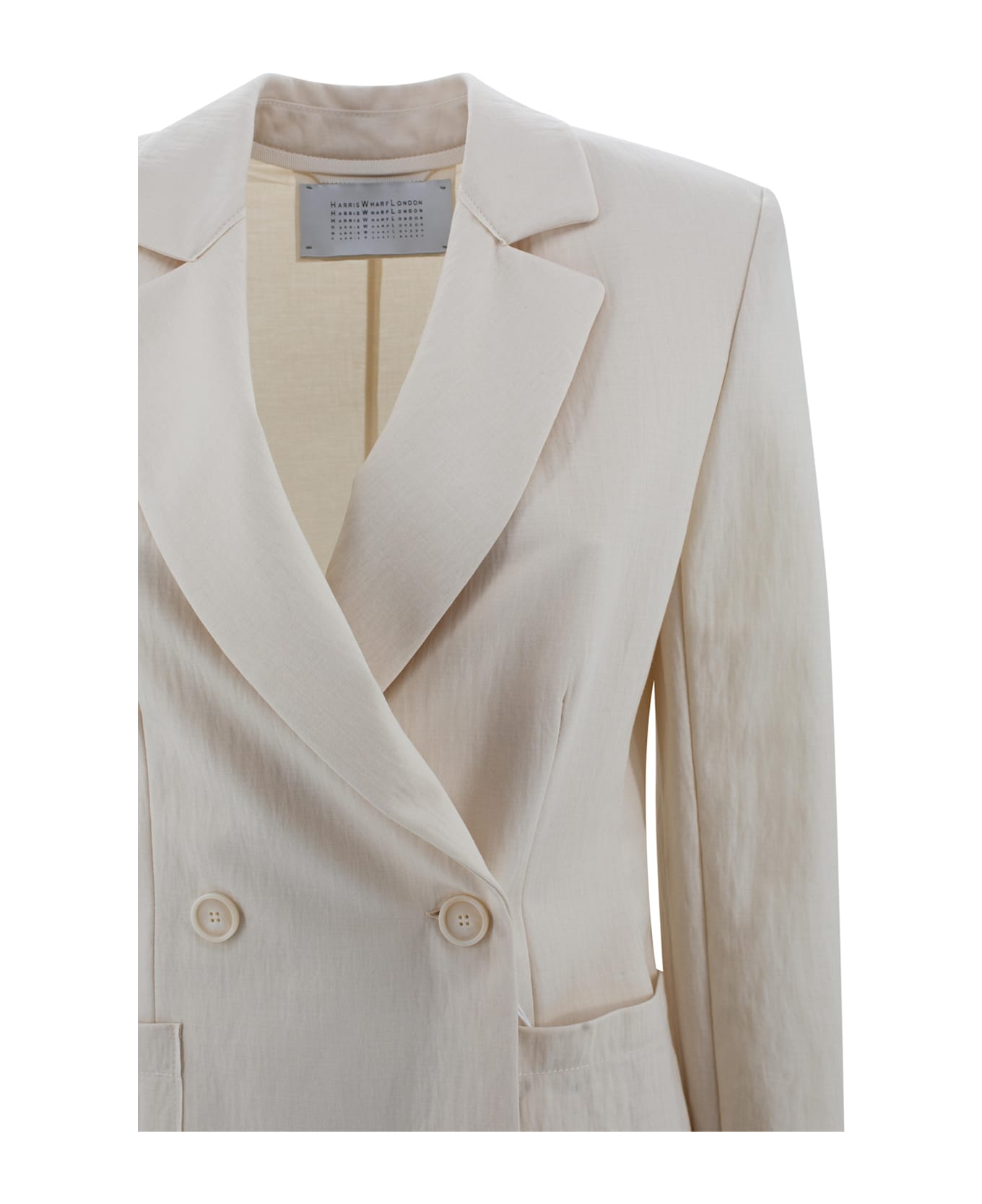 Harris Wharf London Double-breasted Jacket In Viscose - Ivory