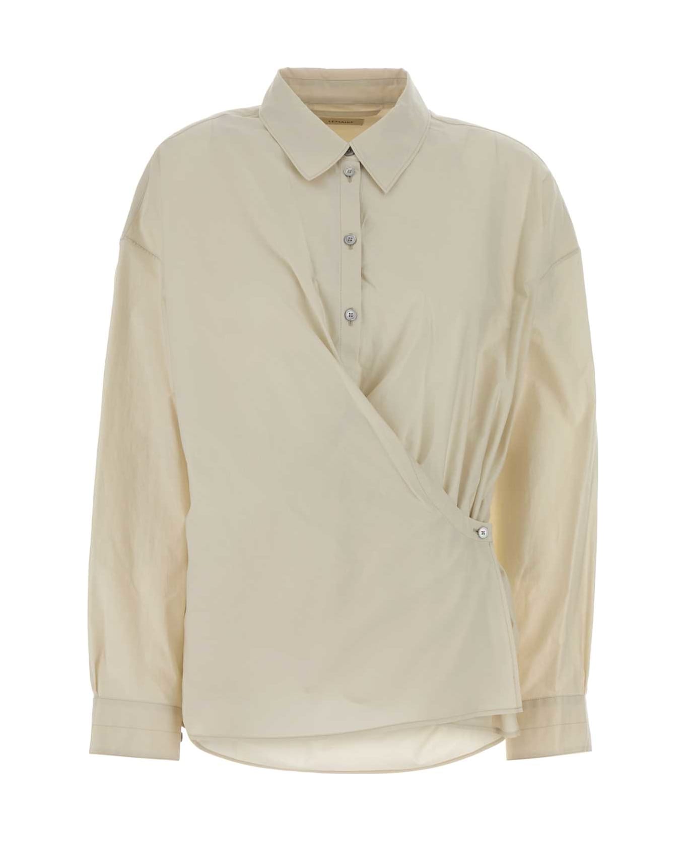 Lemaire Ivory Cotton Blend Shirt - LIGHTCREAM