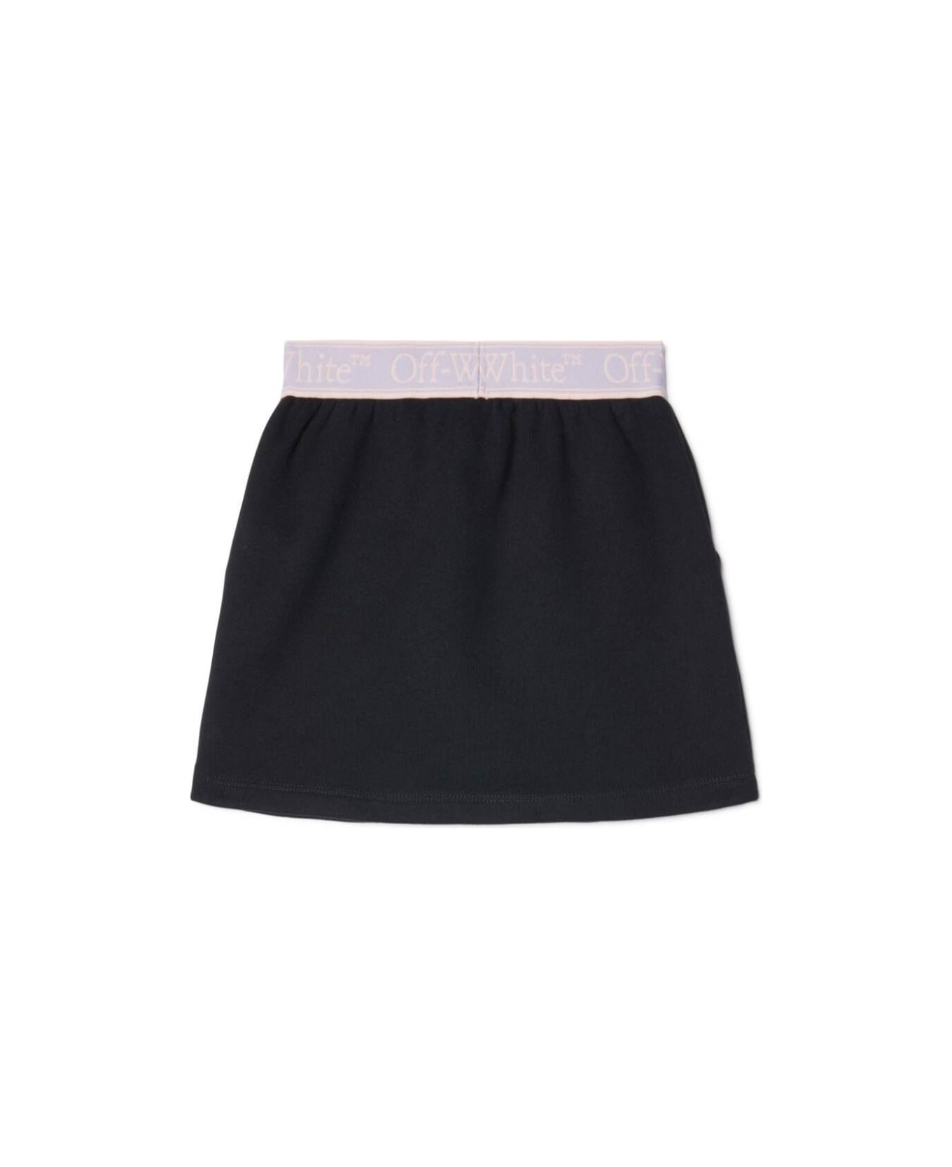 Off-White Black Tennis Skirt With Band In Cotton Girl - Black