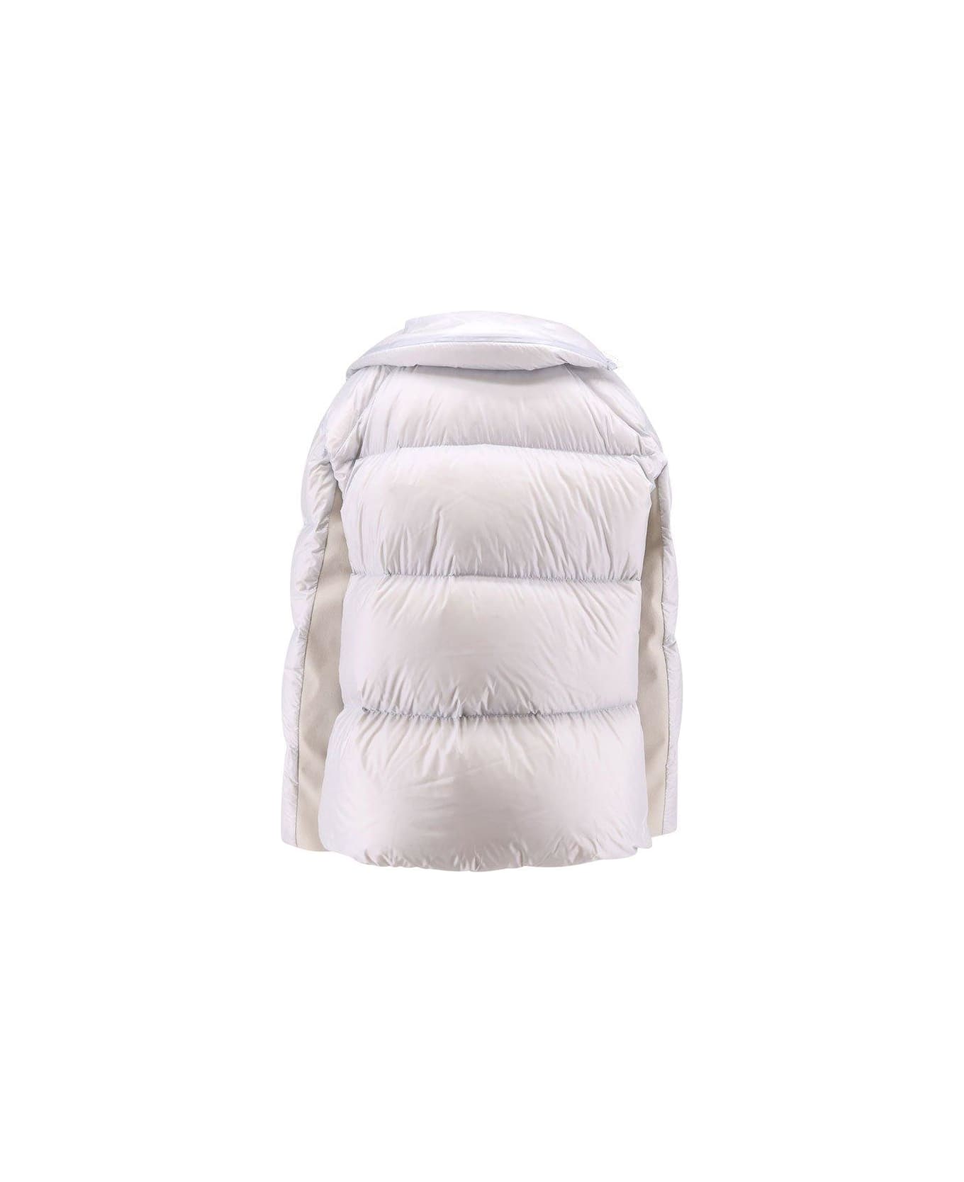 Sacai Panelled Funnel Neck Jacket - Grey