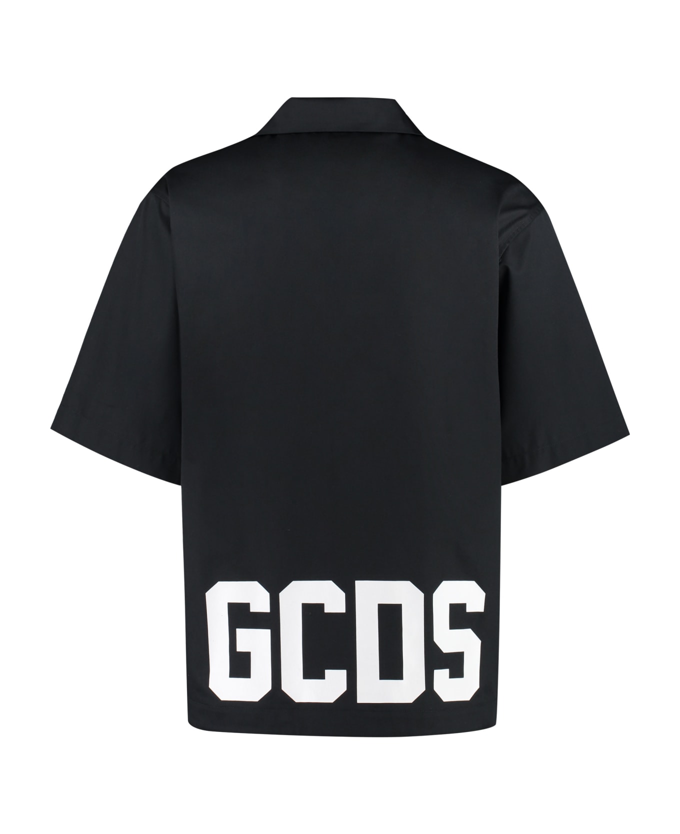 GCDS Short Sleeve Cotton Blend Shirt - Nero