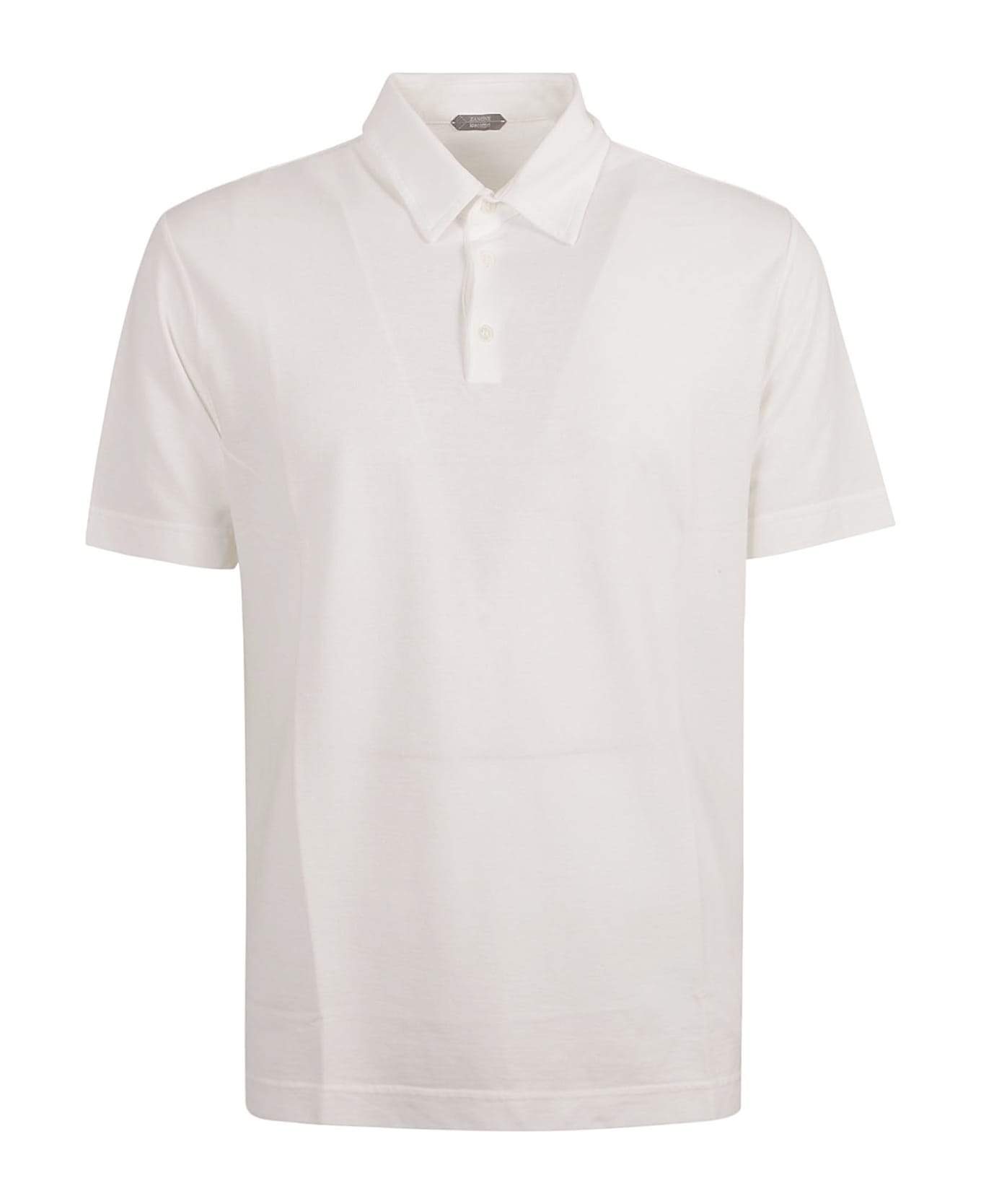 Zanone Regular Plain Polo Shirt - White Ottico