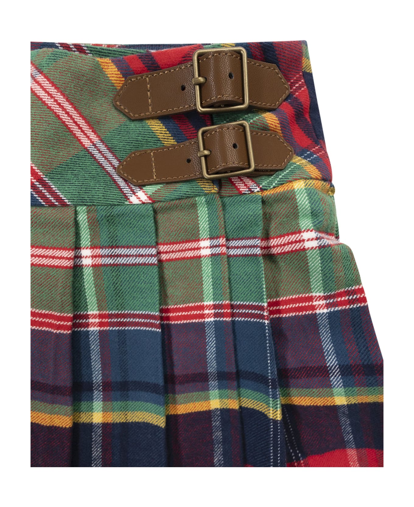Polo Ralph Lauren Pleated Plaid Wrap Skirt - Red