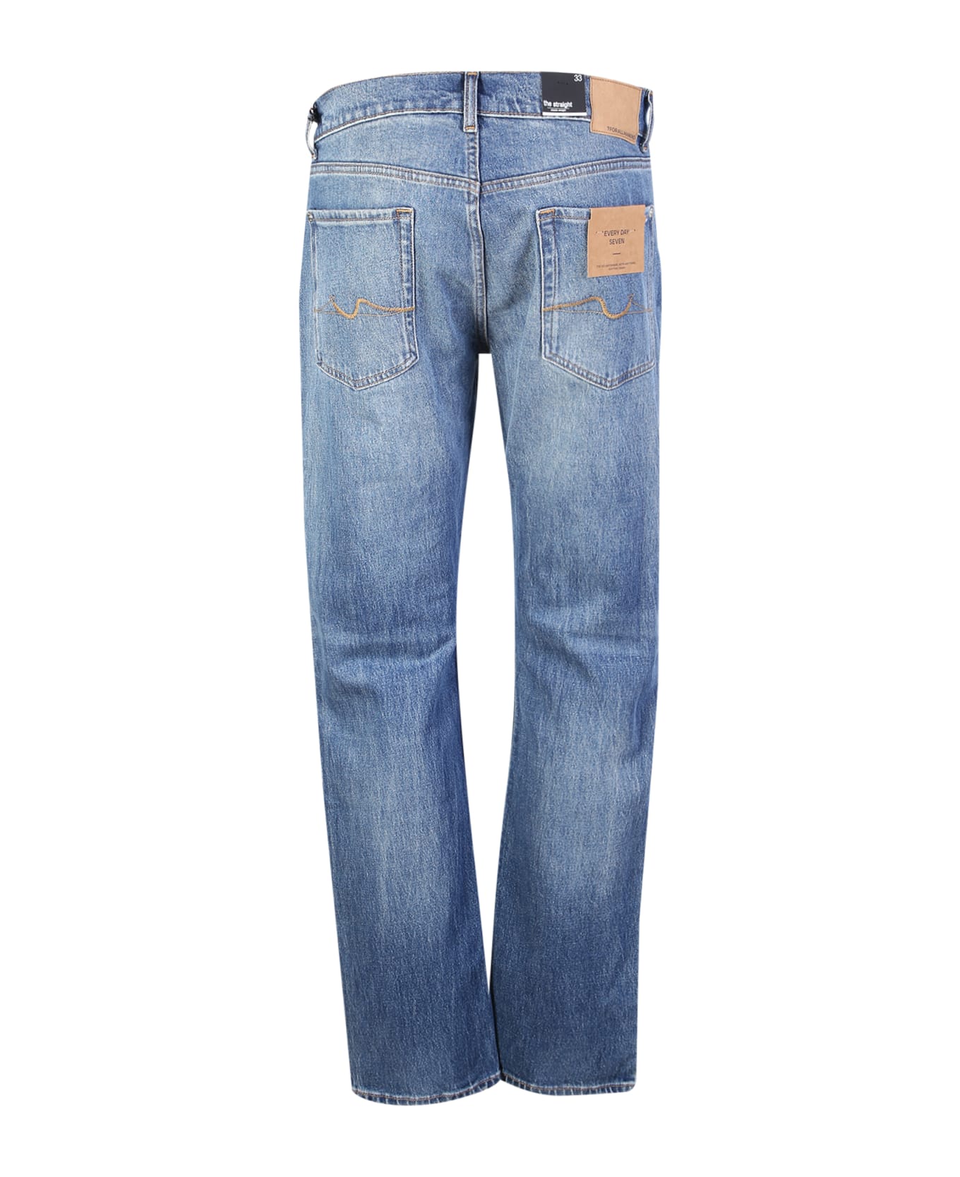7 For All Mankind Straight Blue Jeans - Blue
