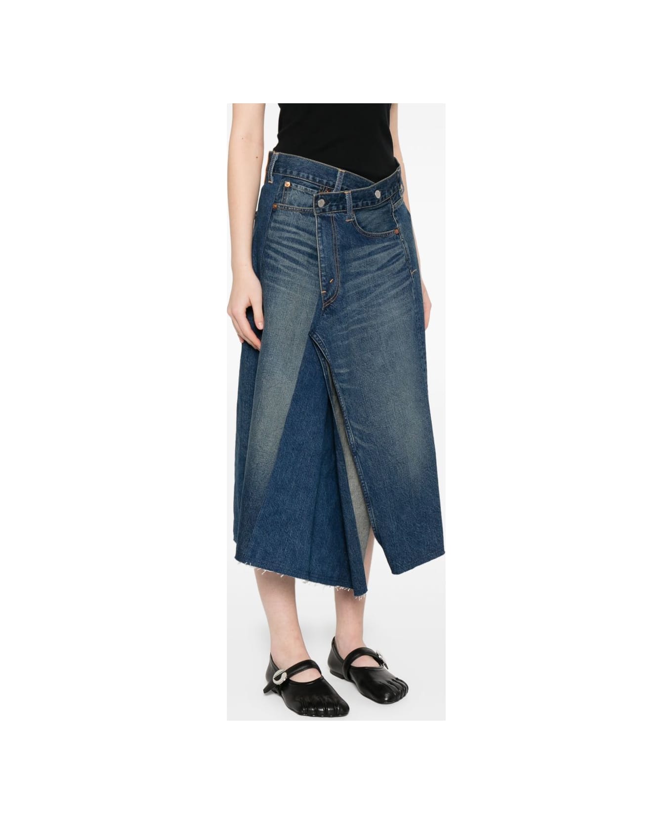 Junya Watanabe Denim Asymmetric Skirt - Blue