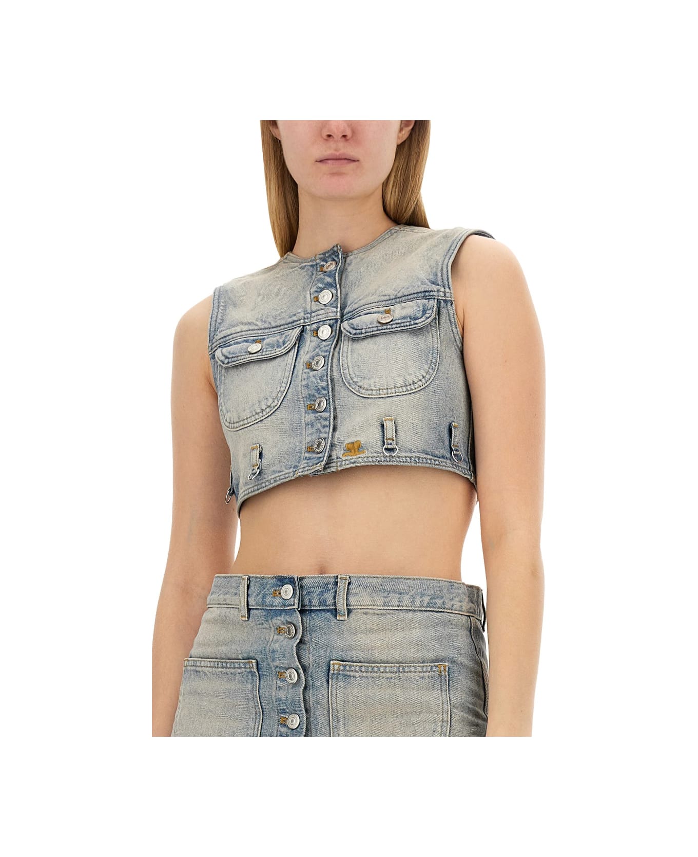 Courrèges Top Cropped - Clear Blue ジャケット