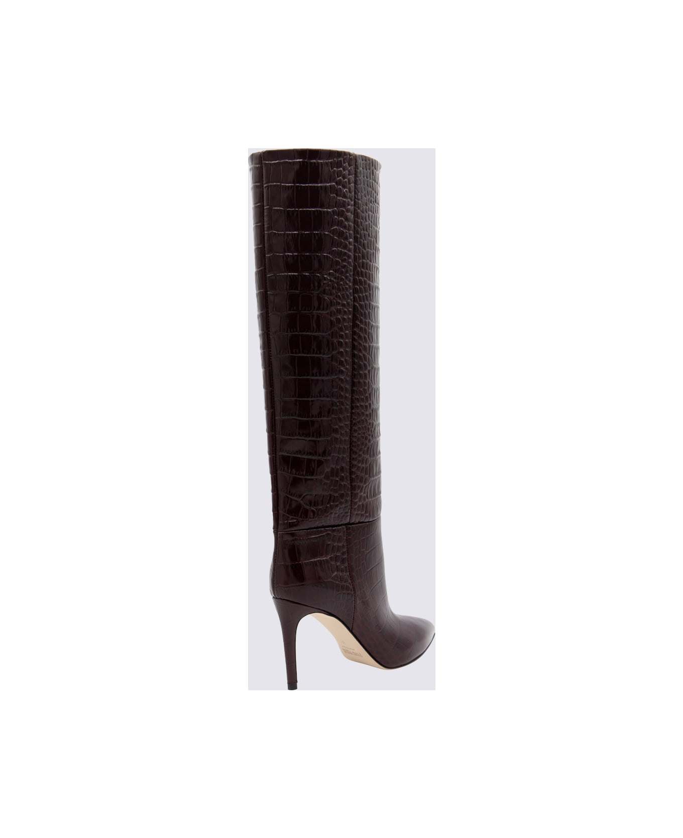 Paris Texas Brown Leather Boots - ROUGE NOIR