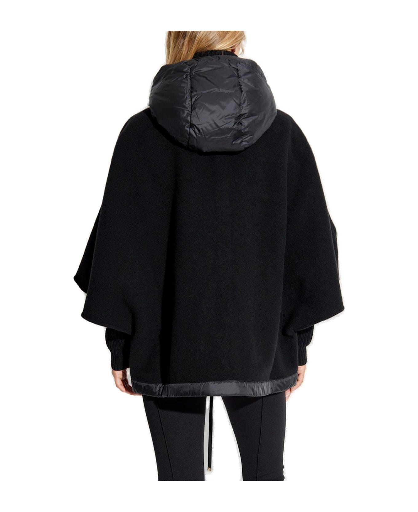 Moncler Hooded Down Poncho - Black