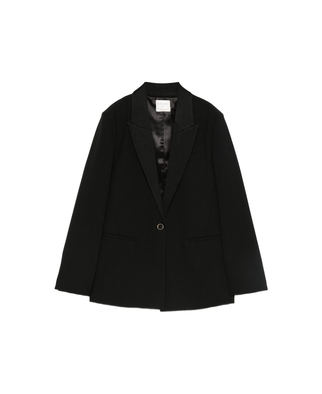 Forte_Forte Wool Blend Single-breasted Jacket - Black