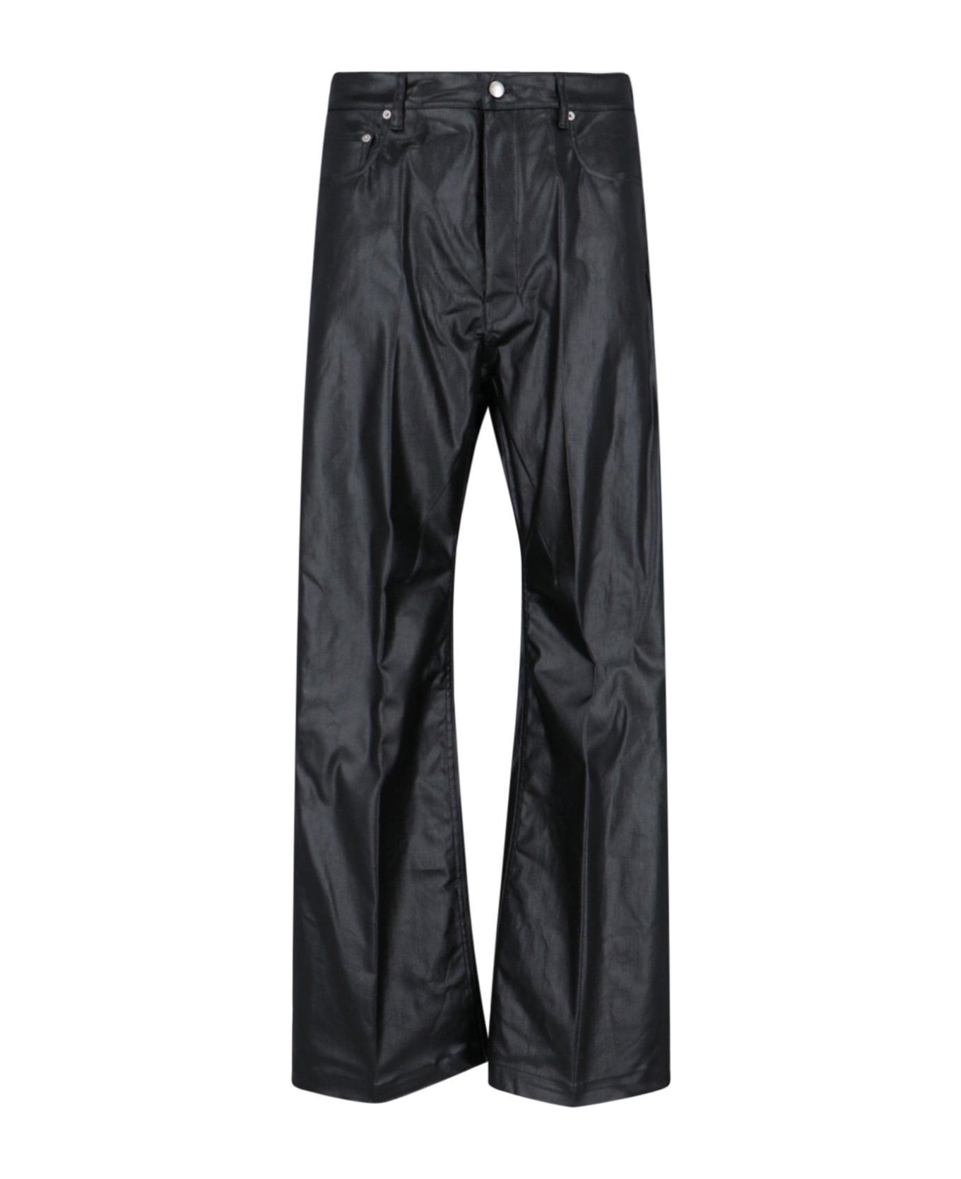 Rick Owens Geth Button Detailed Wide Leg Jeans - BLACK