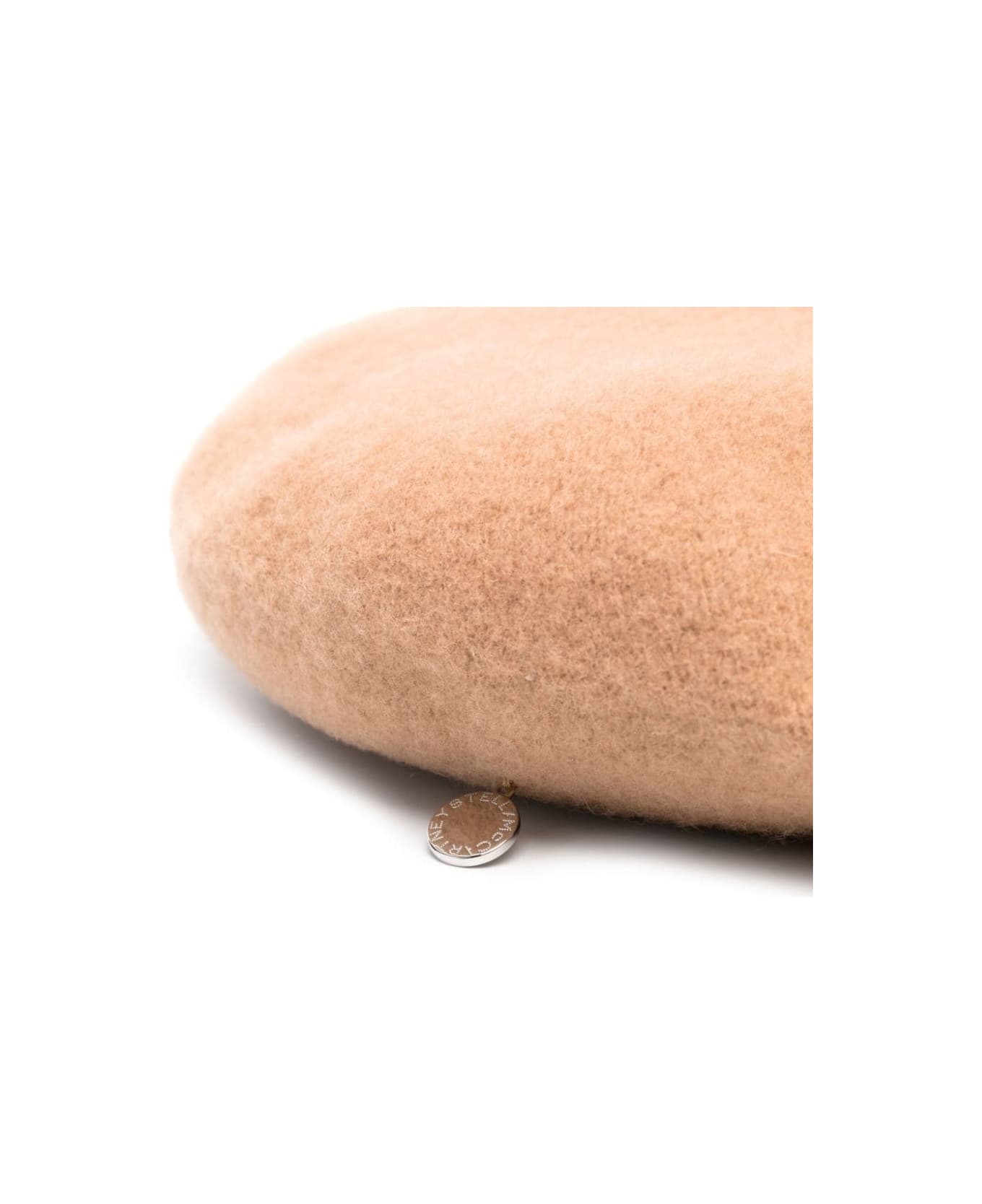 Stella McCartney Logo-plaque Wool-felt Beret - Beige
