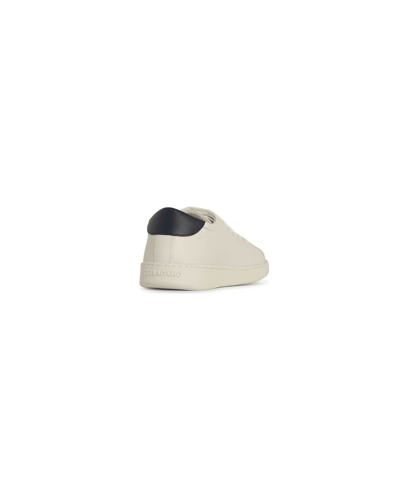 Ferragamo 
brandy
 White Leather Sneakers - White