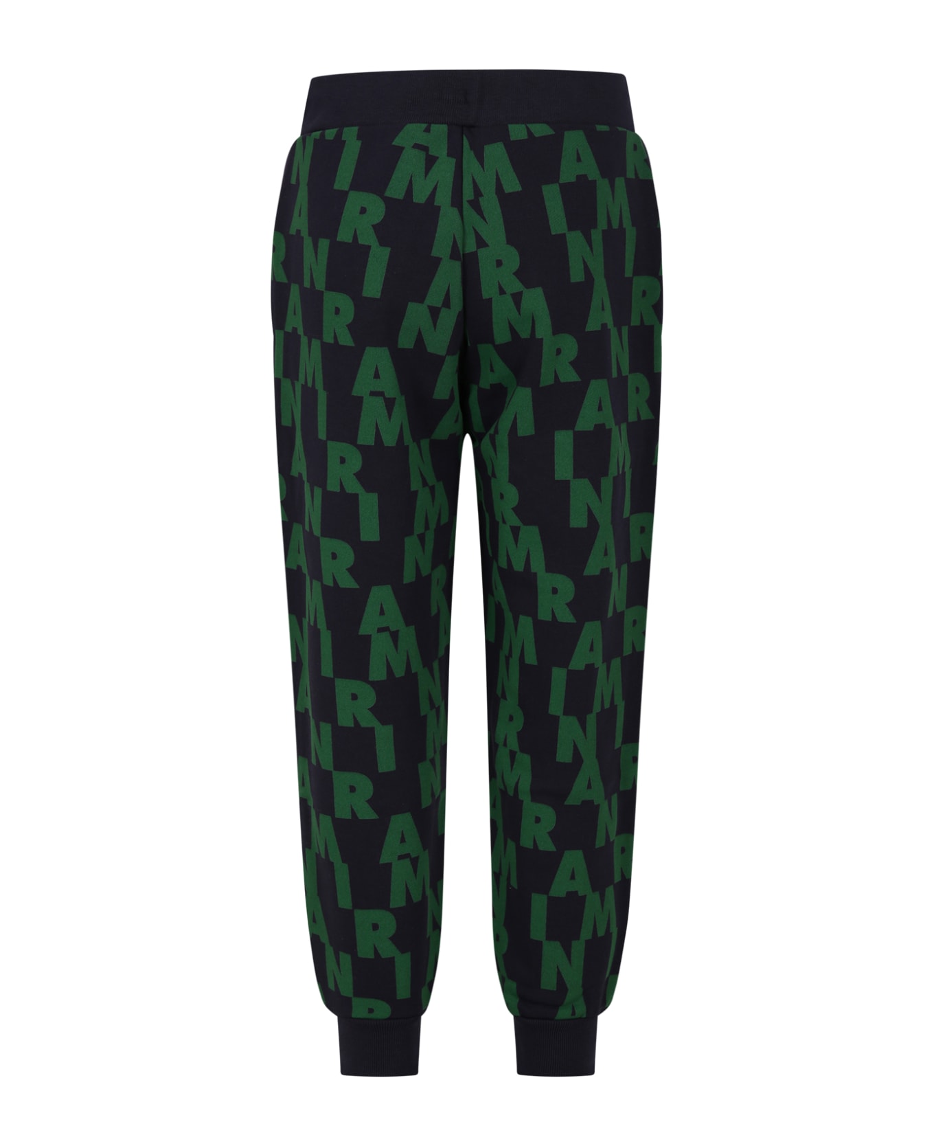 Marni Blue Tracksuit Trousers With Logo All-over For Kids - Blue ボトムス