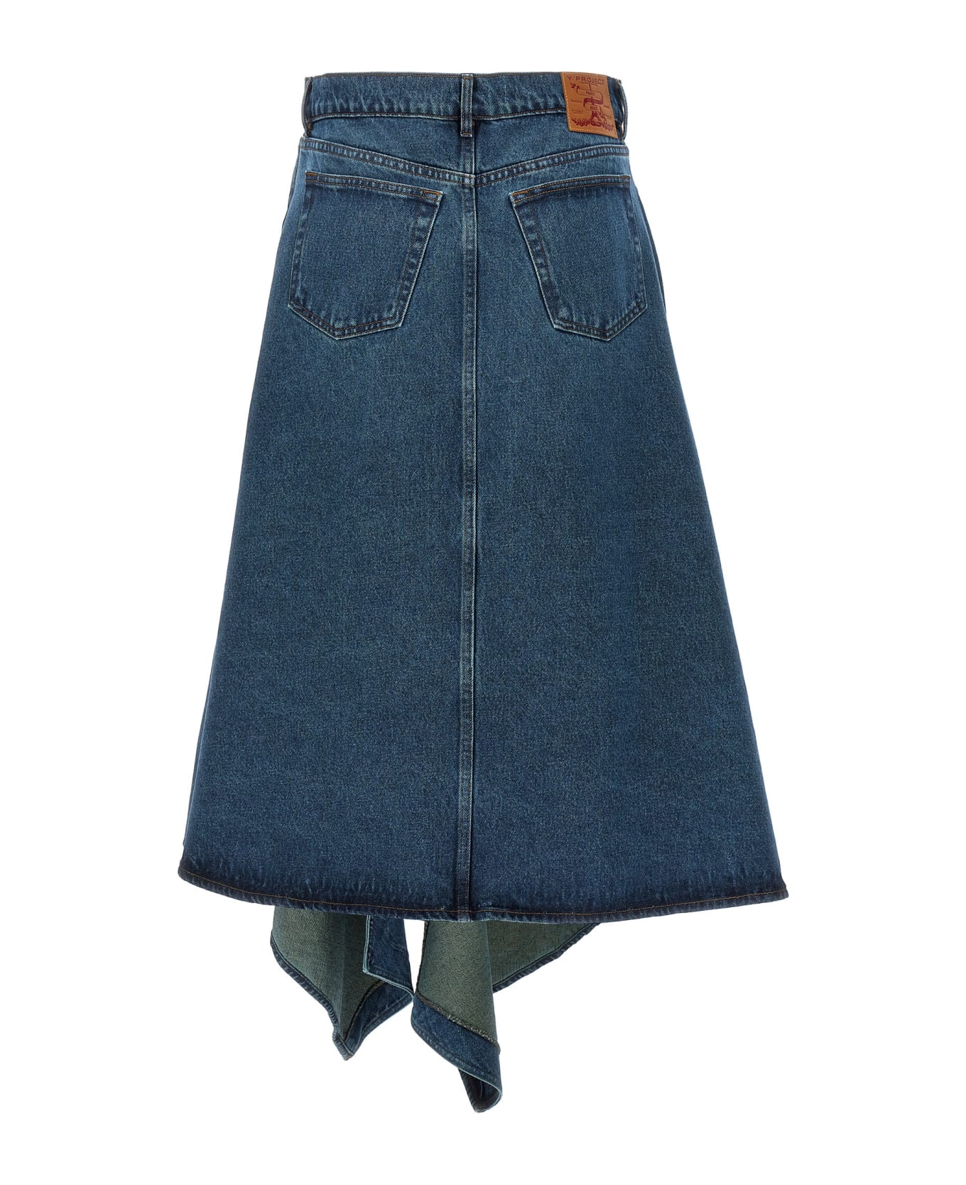 Y/Project 'evergreen Cut Out Denim' Skirt - Blue