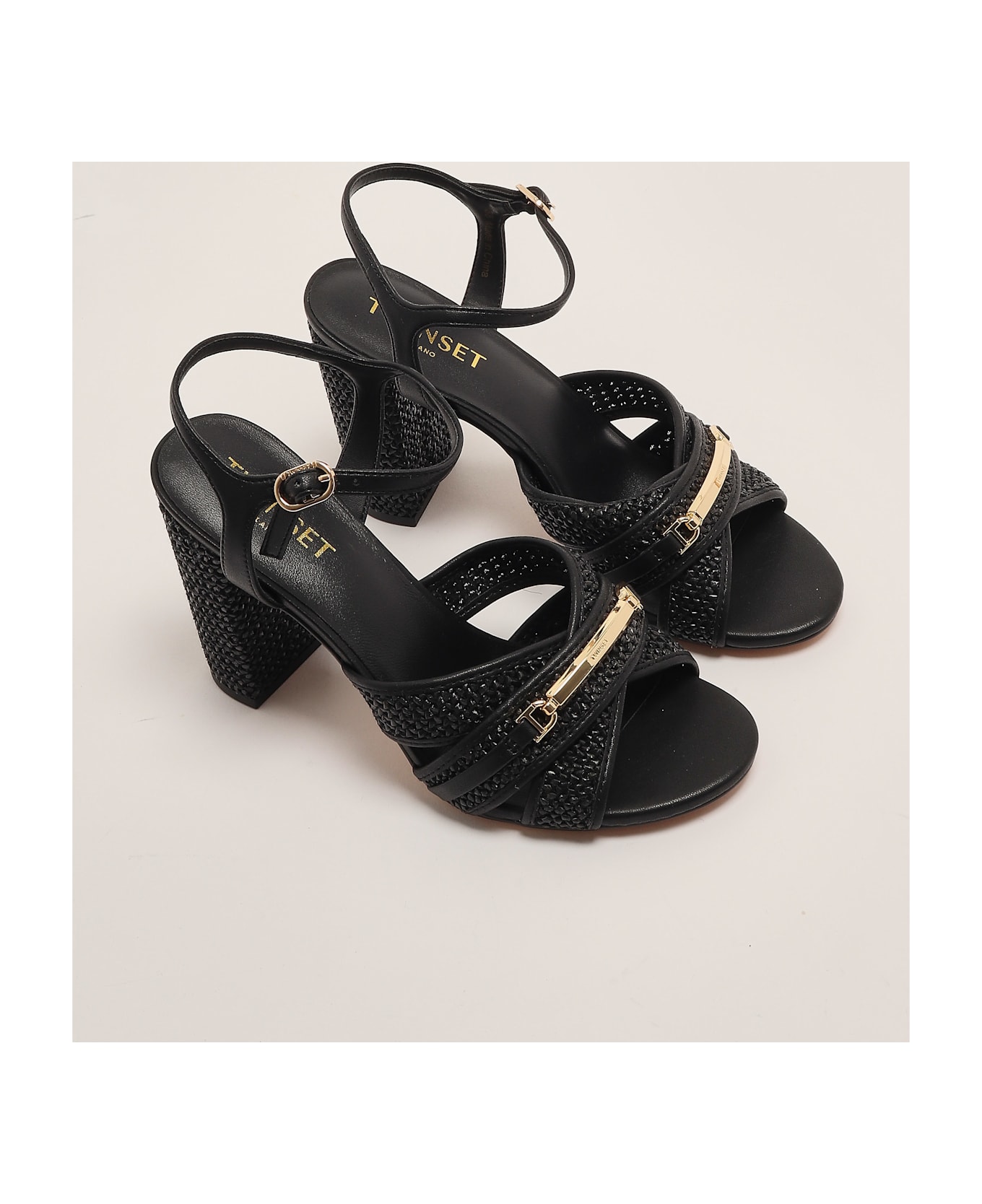 TwinSet Paglia Sandal - NERO
