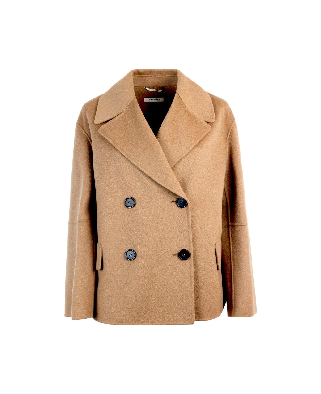 'S Max Mara Double-breasted Long-sleeved Jacket - Mou