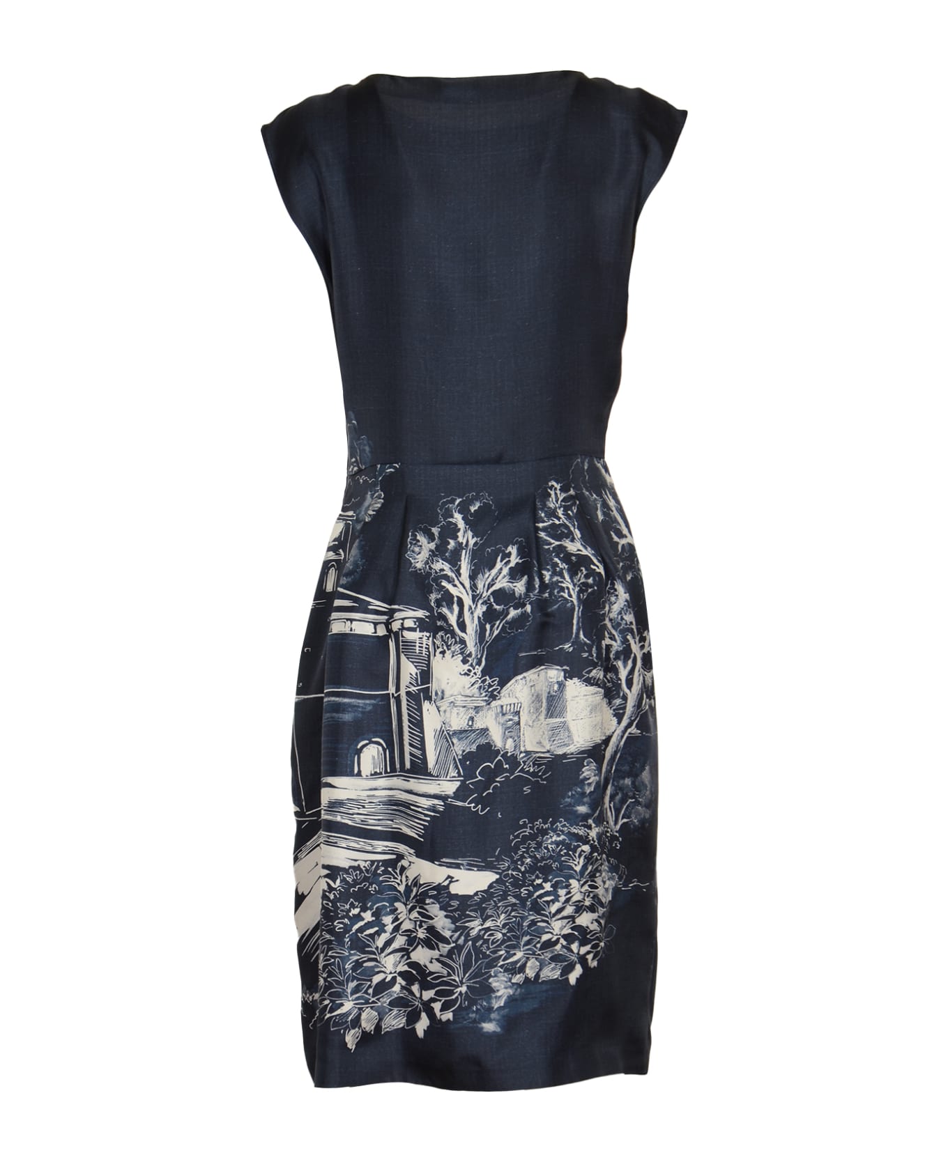 Alberta Ferretti Sleeveless Printed Dress - Fantasy Blue ワンピース＆ドレス