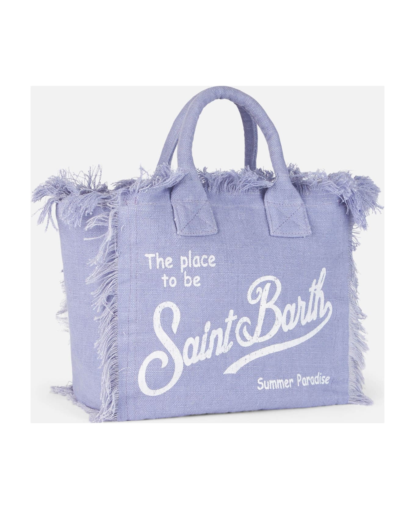 MC2 Saint Barth Lilac Vanity Linen Tote Bag With Saint Barth Logo - PINK