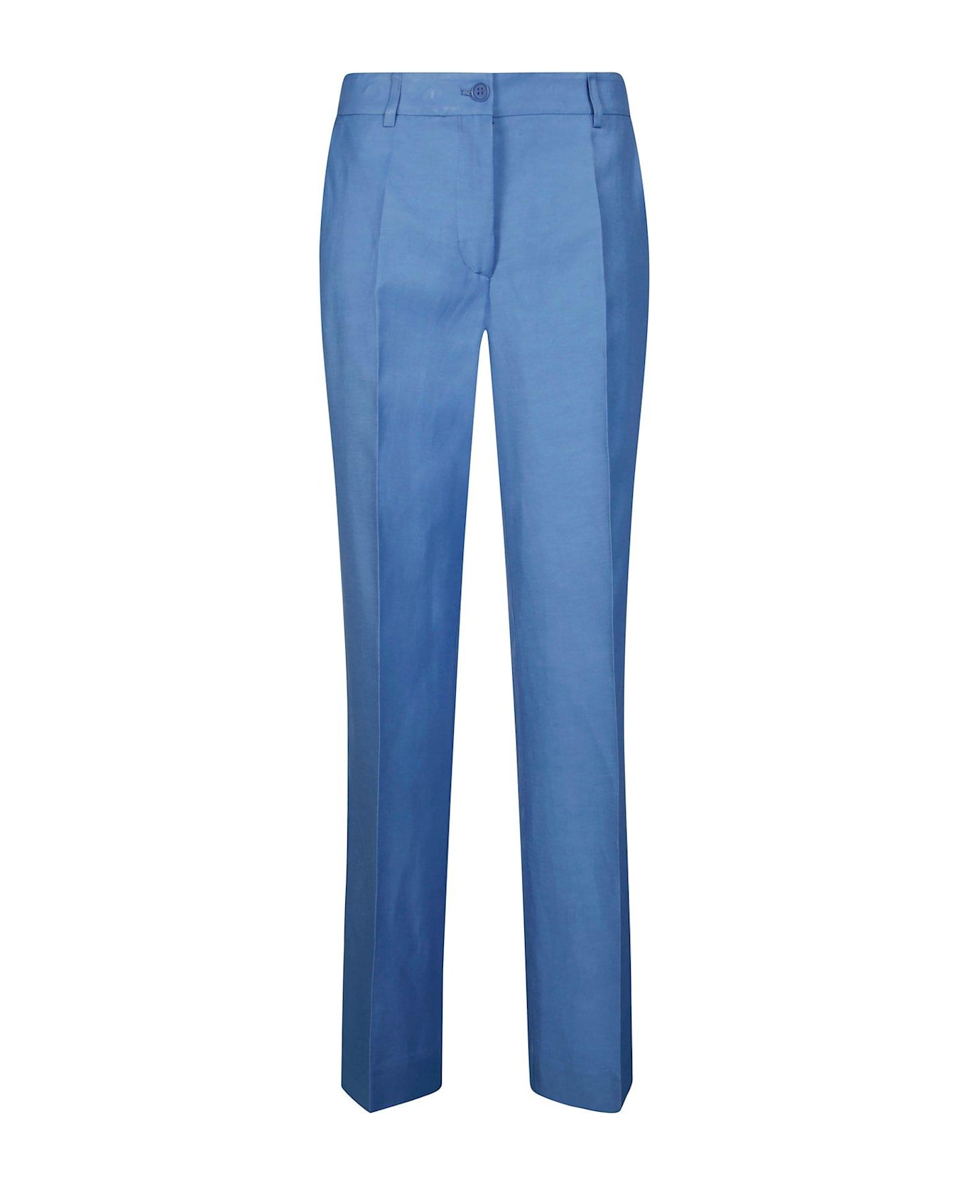Parosh Pleated Straight-leg Trousers - Blu Cielo