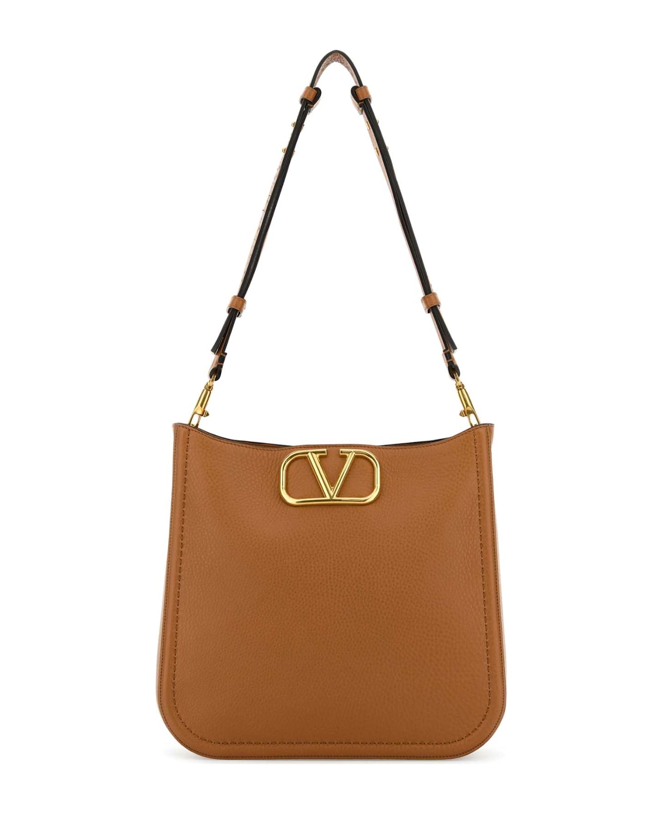 Valentino Garavani Camel Leather Vlogo Crossbody Bag