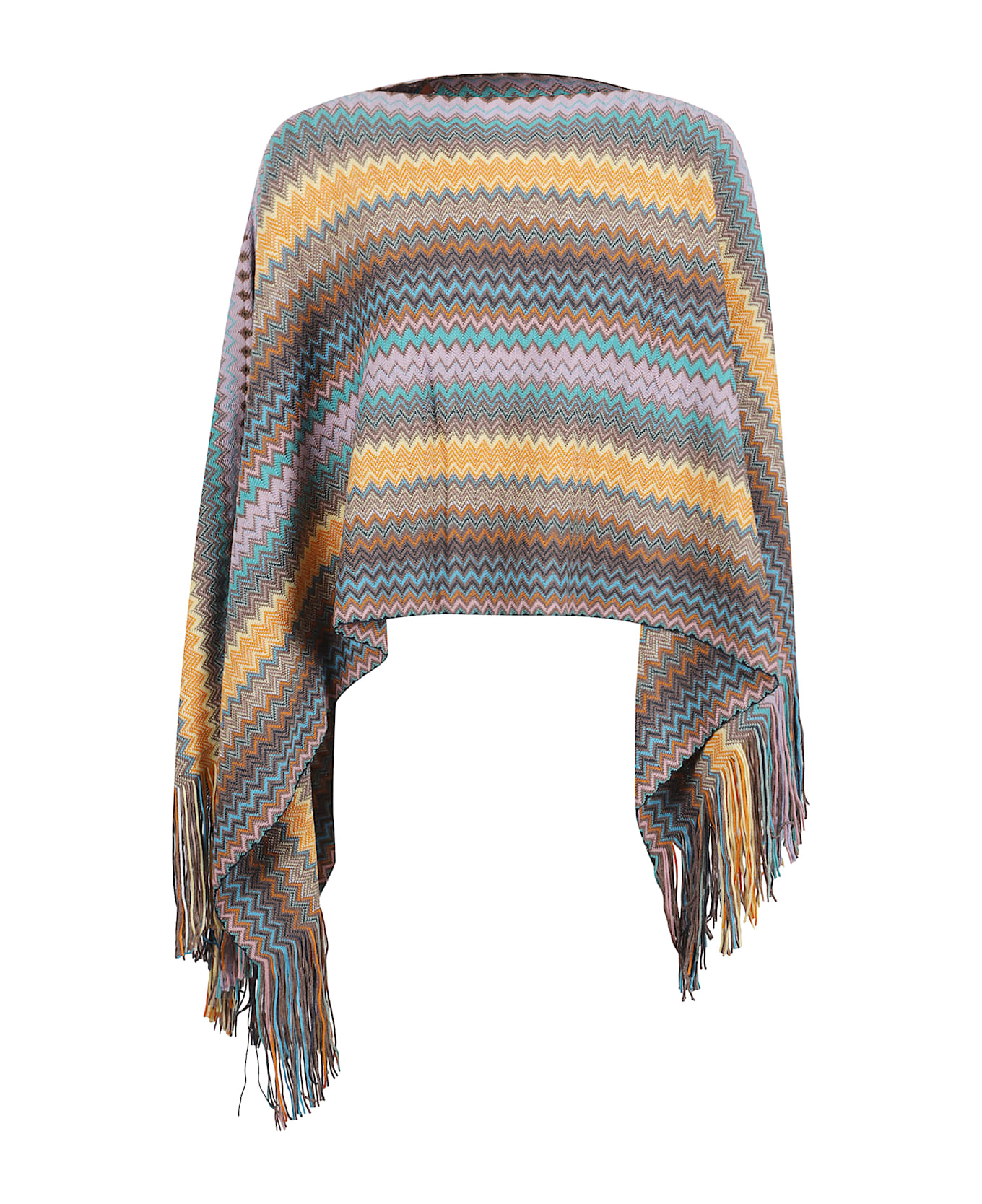 Missoni Poncho With Fringes - MultiColour