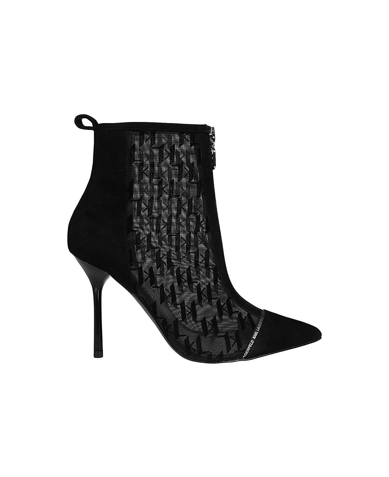 Karl Lagerfeld Leather Ankle Boots - black
