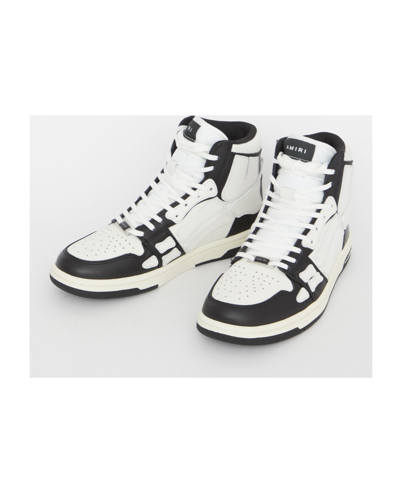 AMIRI Skel-top Hi Sneakers - BLACK WHITE
