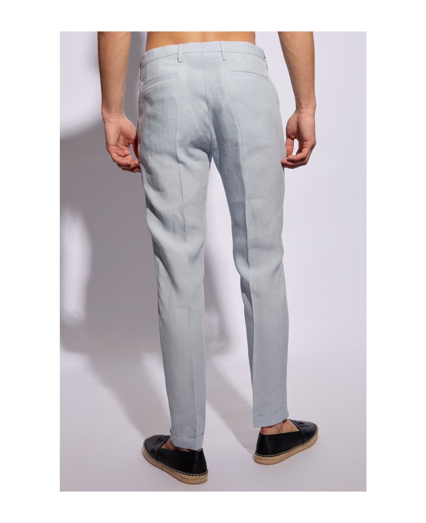Paul Smith Linen Pleat Front Trousers - LIGHT BLUE
