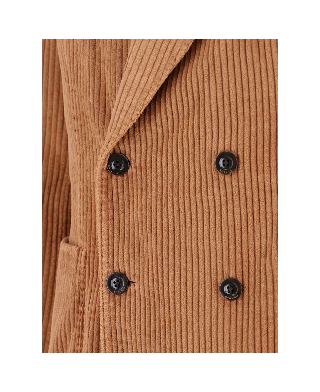 Boglioli Velvet Double-breasted Jacket - Leather Brown