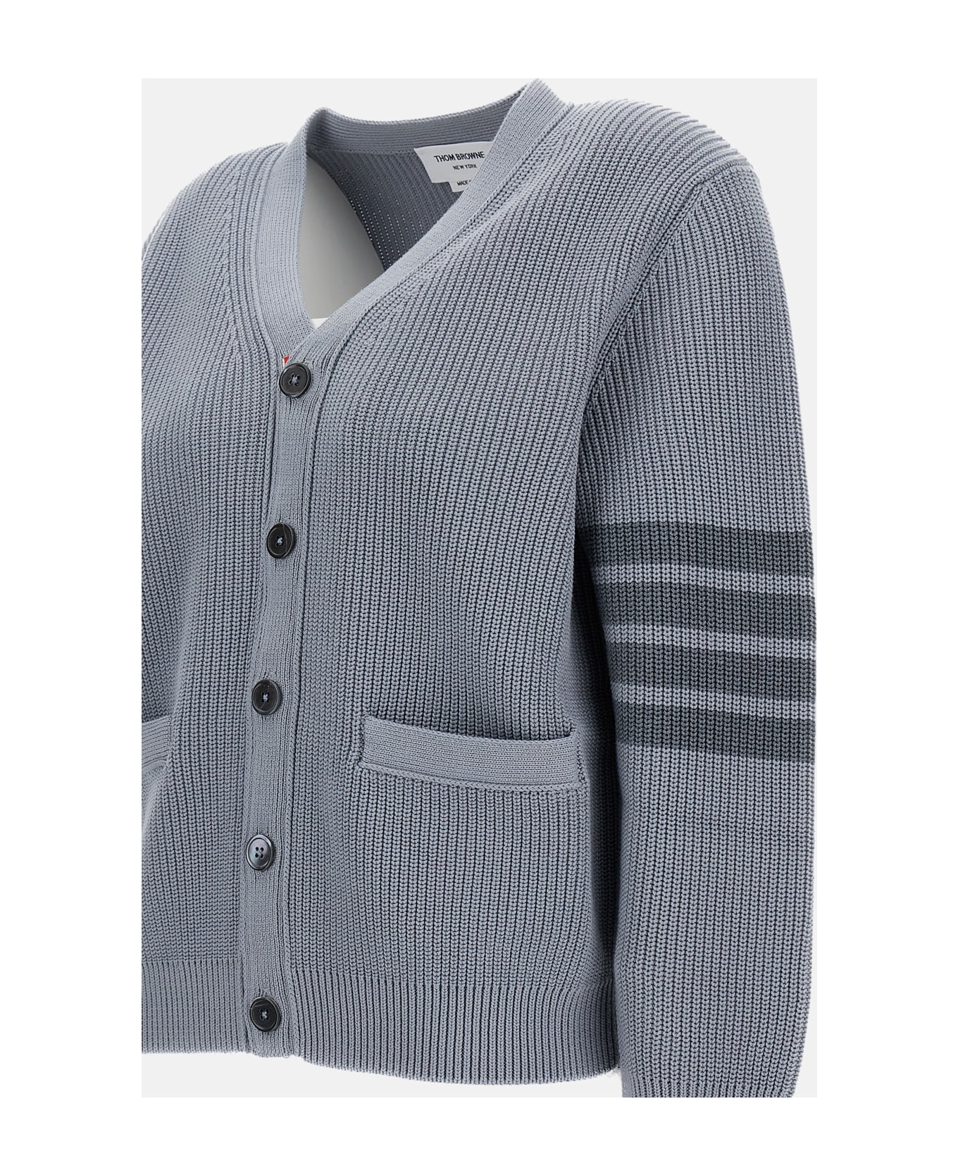 Thom Browne V Neck Cardigan - Grey