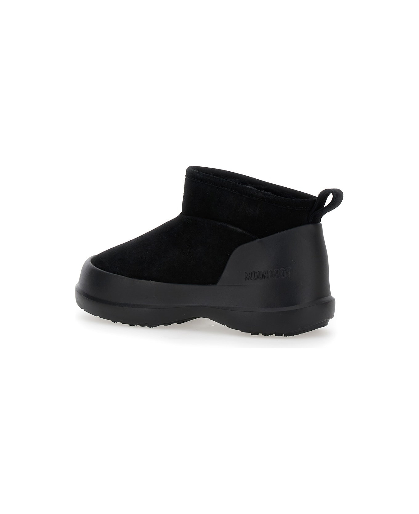 Moon Boot 'luna' Black Ankle Boots In Suede And Tech Fabric Woman - Black