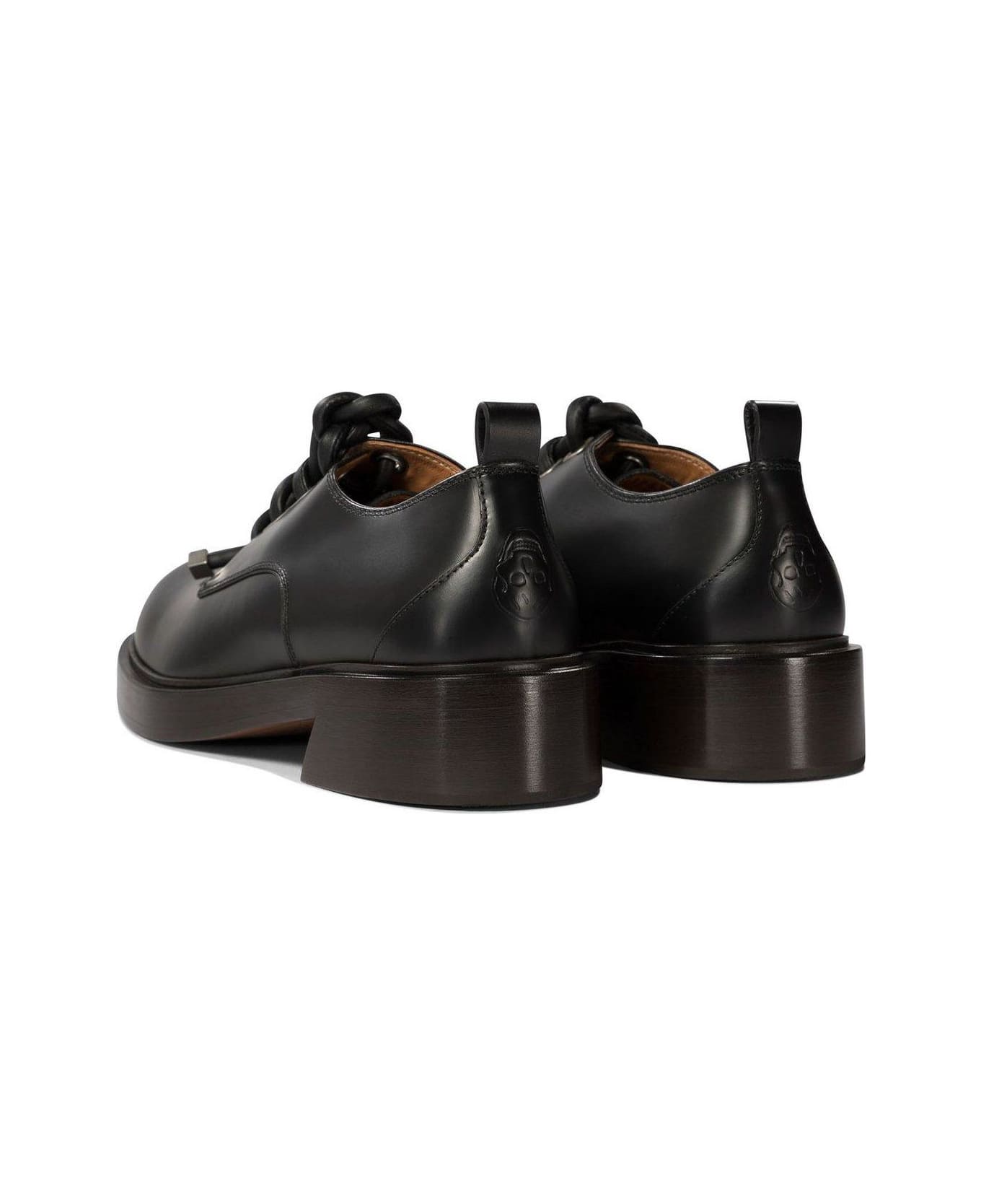Alexander McQueen Round-toe Lace-up Derby Shoes - BLACK