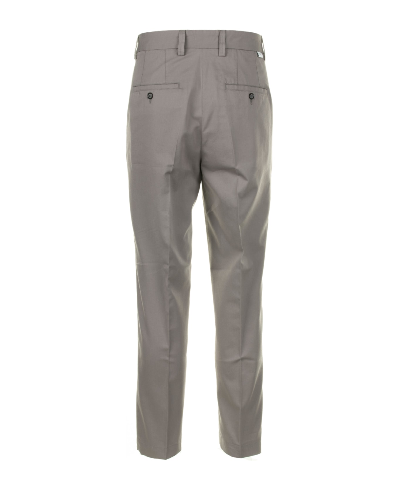 Paolo Pecora Dove Gray Trousers In Cotton And Linen - TORTORA
