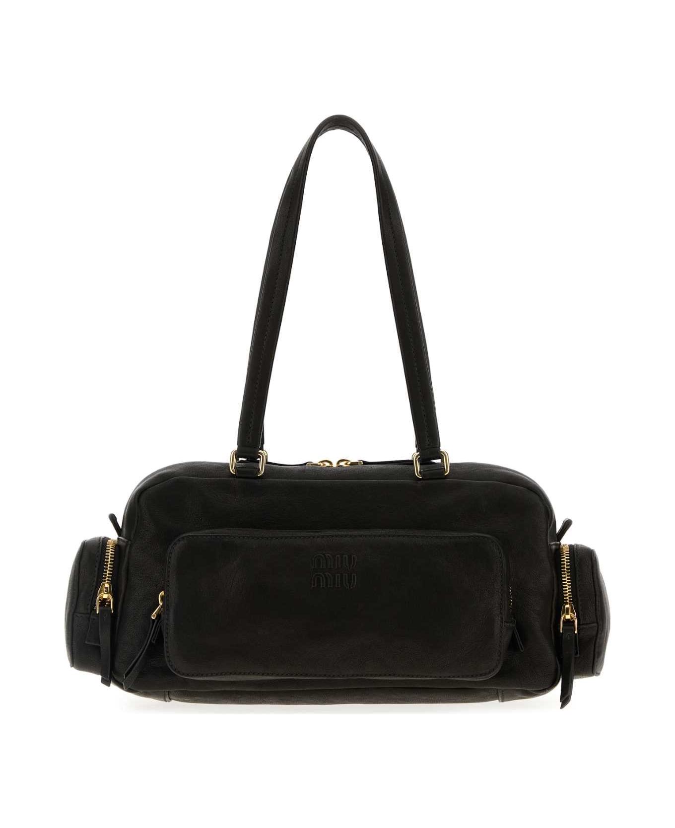 Miu Miu Black Leather Shoulder Bag - NERO