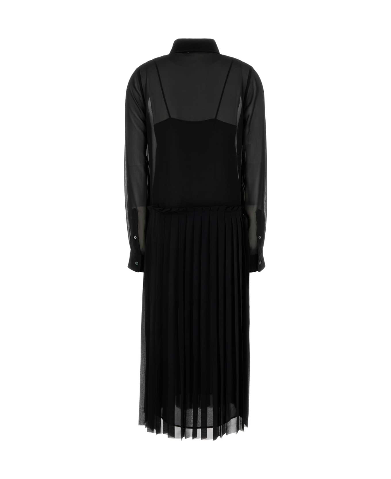 Ami Alexandre Mattiussi Black Polyester Shirt Dress - BLACK