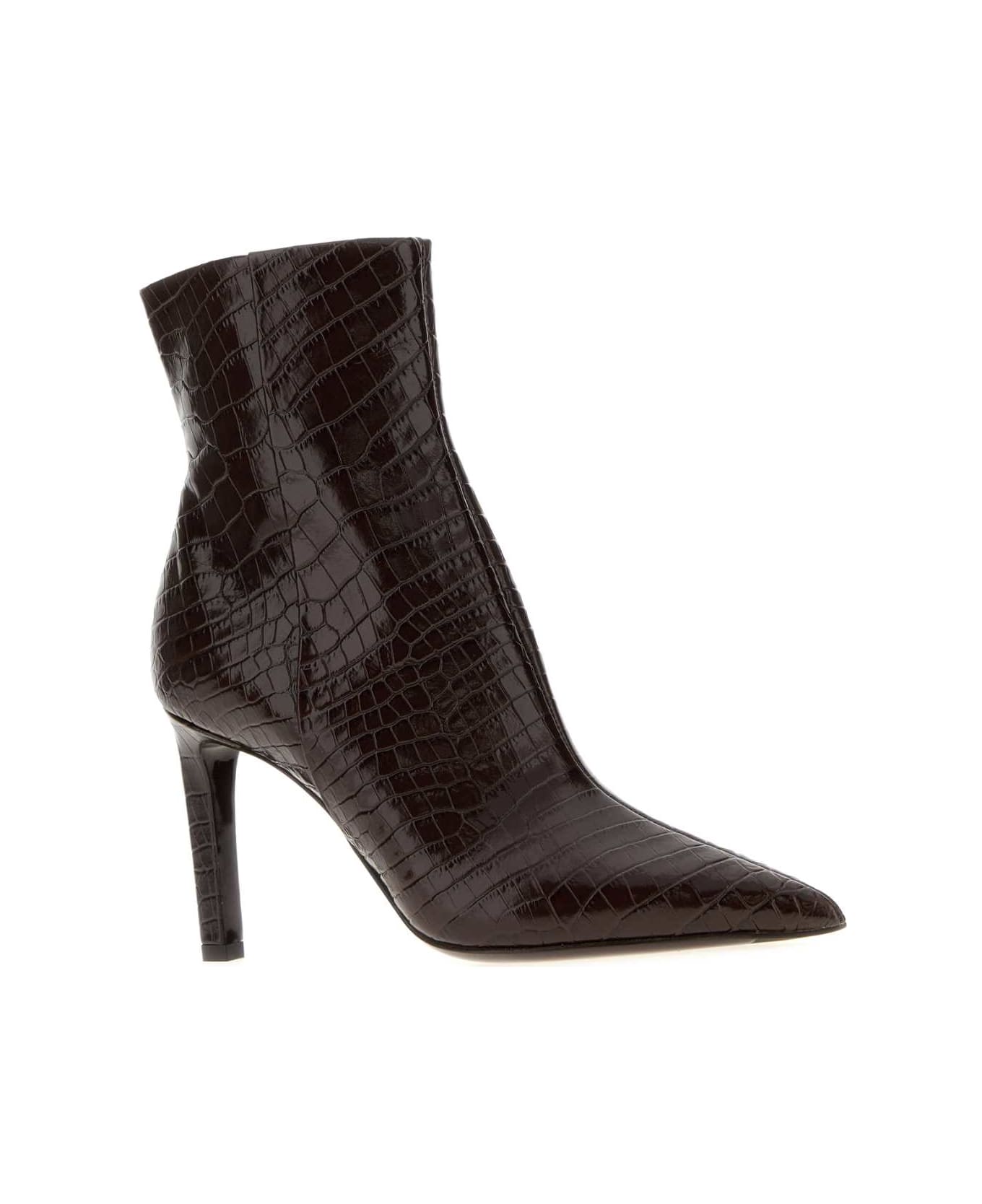Jimmy Choo Chocolate Leather Frankie 85 Ankle Boots - CHOCOLATECHOCOLATE