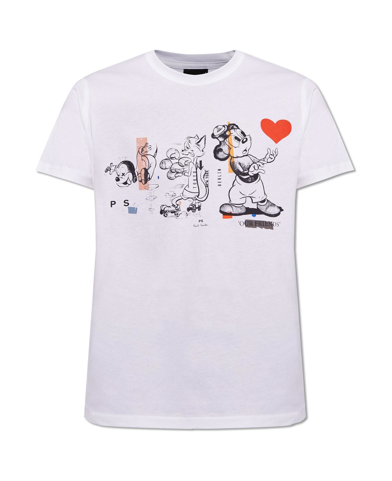 PS by Paul Smith Ps Paul Smith Printed T-shirt T-Shirt - WHITE シャツ