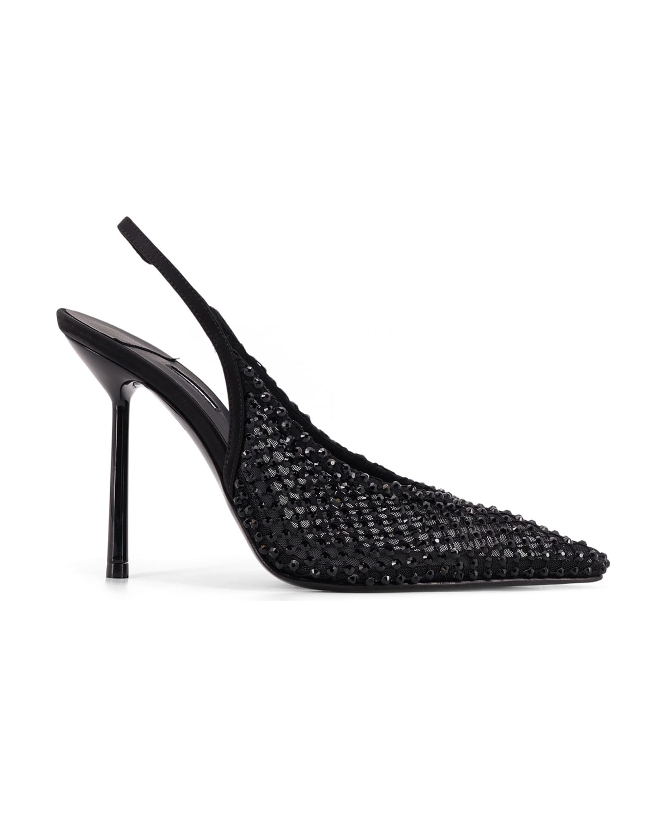Le Silla Slingback Pumps With Rhinestones - Nero jet