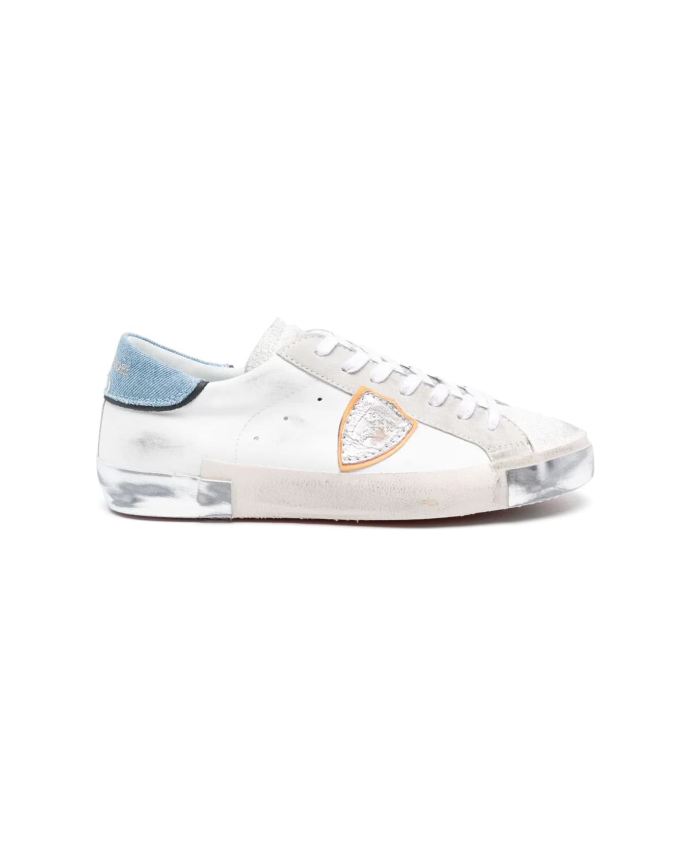 Philippe Model Prsx Low Sneakers - White And Light Blue スニーカー