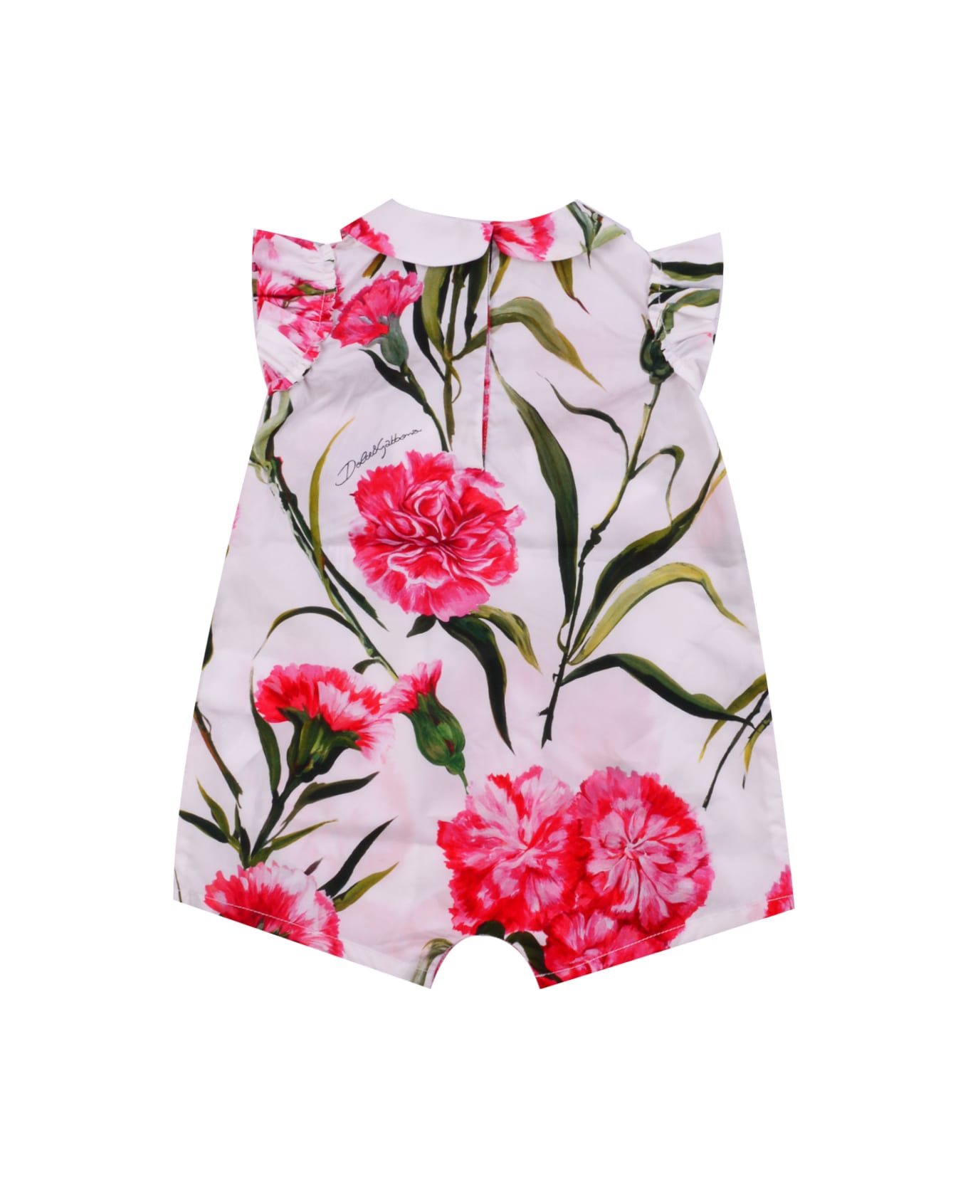 Dolce & Gabbana Romper In Poplin With Carnation Print - Multicolor ボディスーツ＆セットアップ