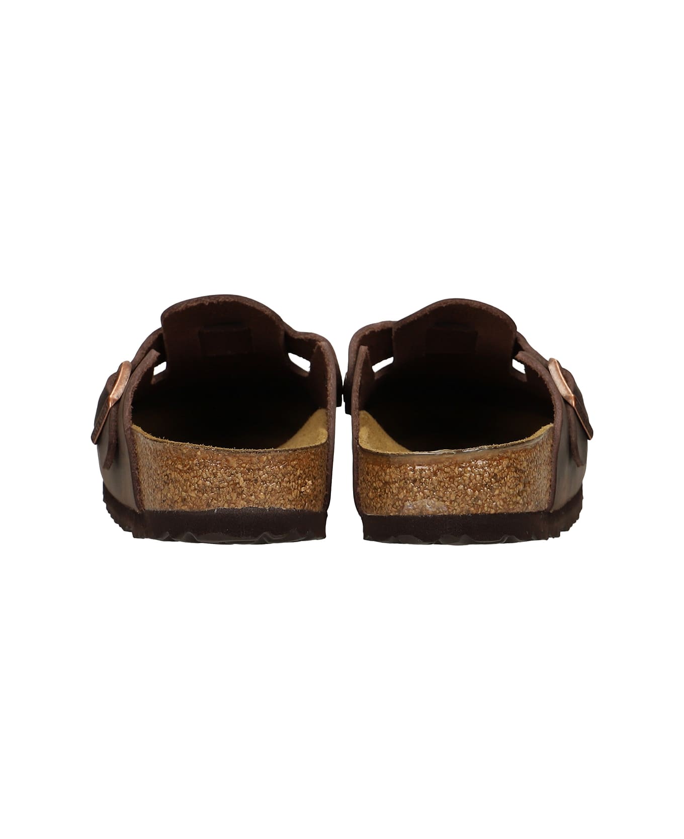 Birkenstock Boston Habana Flats In Brown Nubuck - Habana