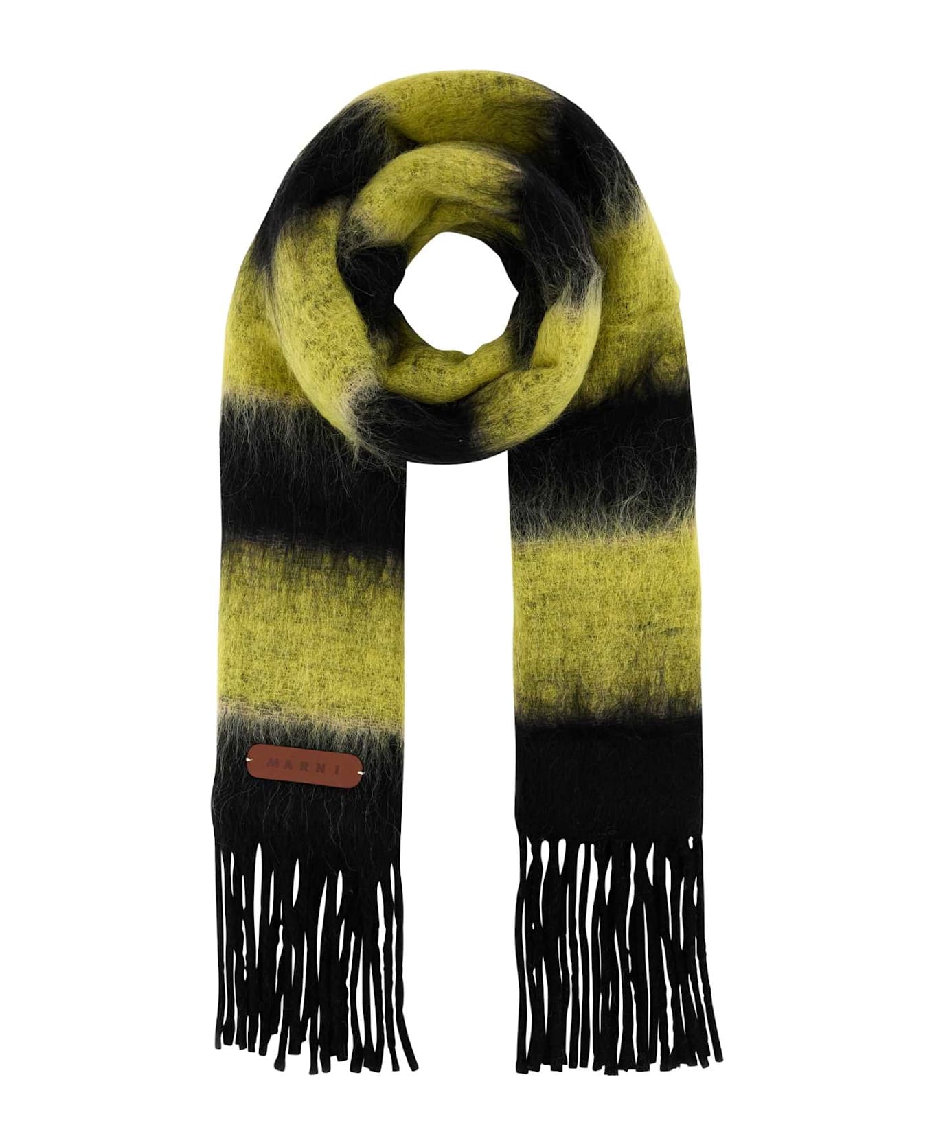 Marni Multicolor Wool Blend Scarf - BLACK