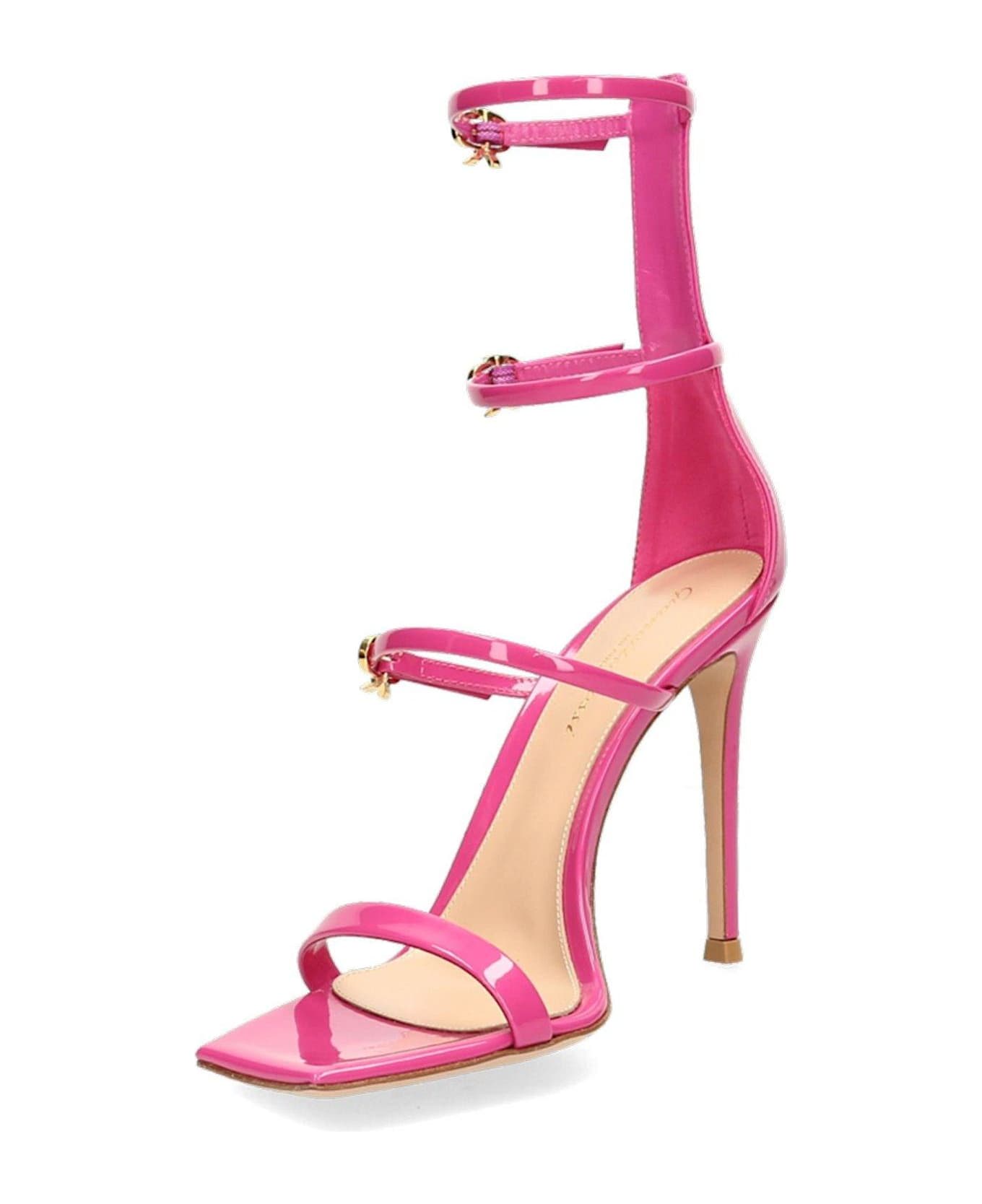 Gianvito Rossi Ribbon Uptown Heeled Sandals - Fuchsia