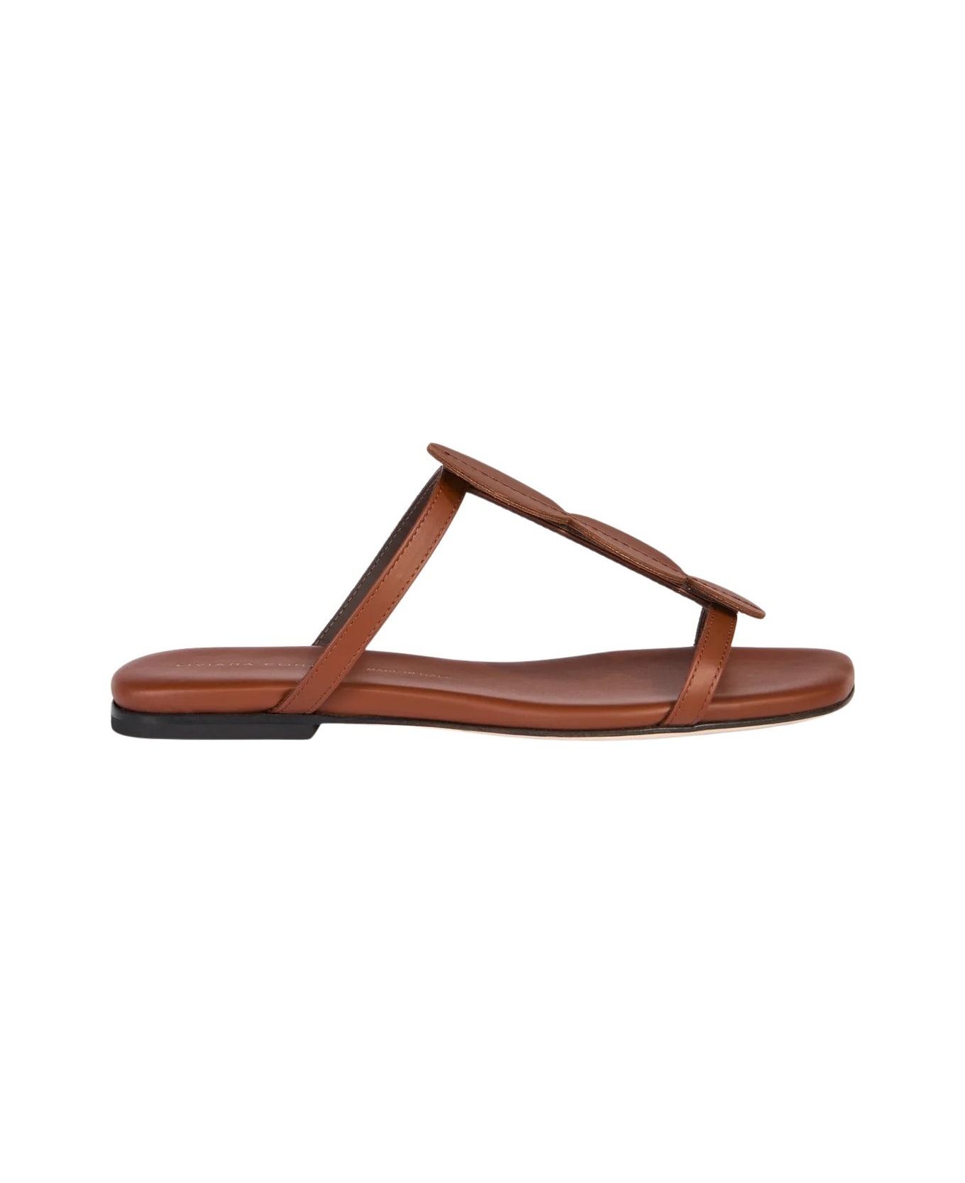 Liviana Conti Flat Mules Dots - Cuoio