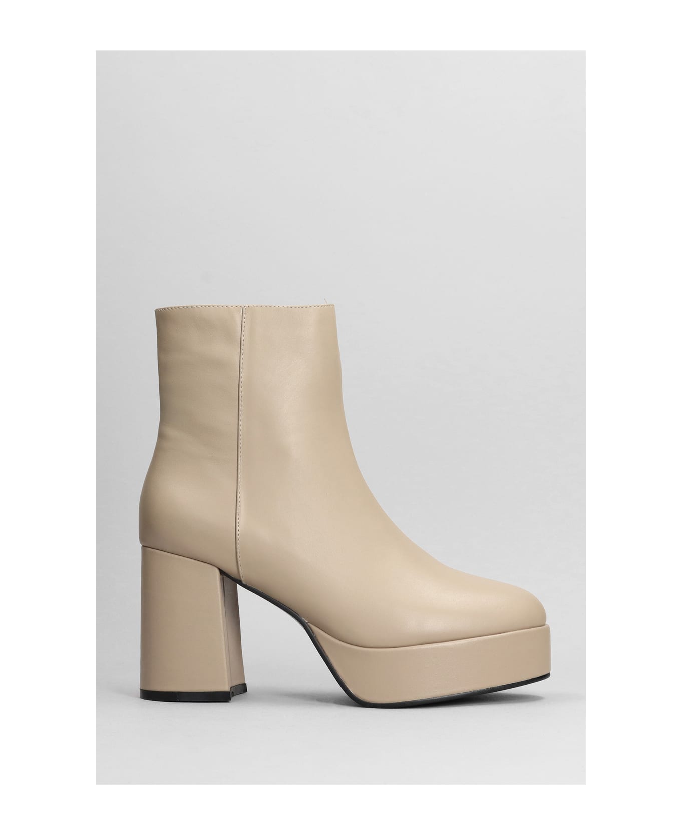 Bibi Lou High Heels Ankle Boots In Taupe Running - taupe