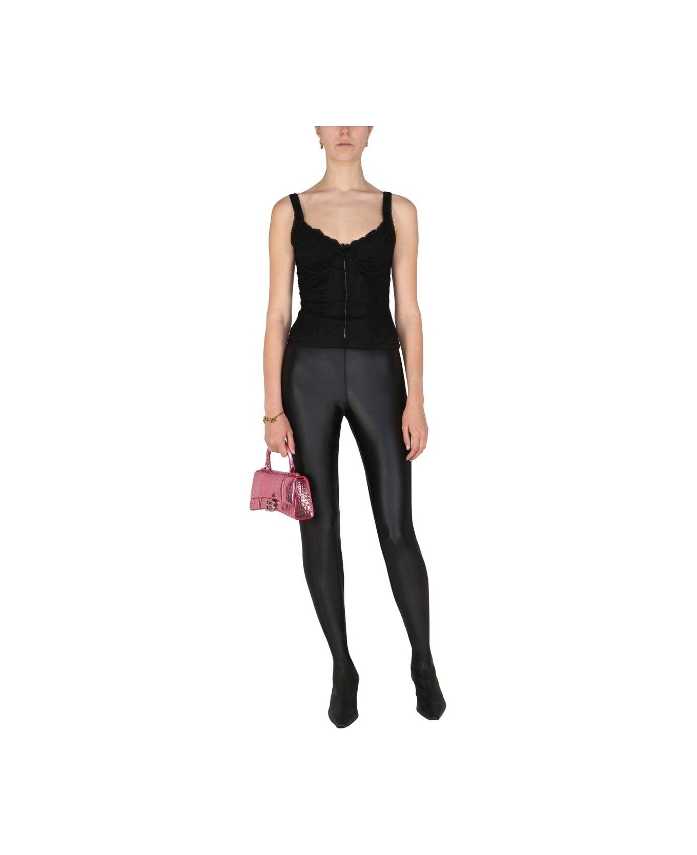 Balenciaga Lace Detailed Sleeveless Top - BLACK ランジェリー＆パジャマ