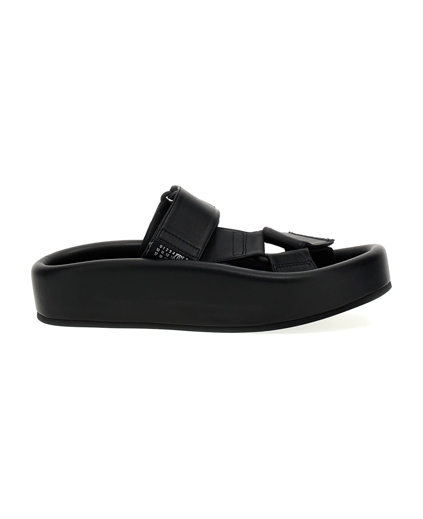 MM6 Maison Margiela Leather Sandals - Black