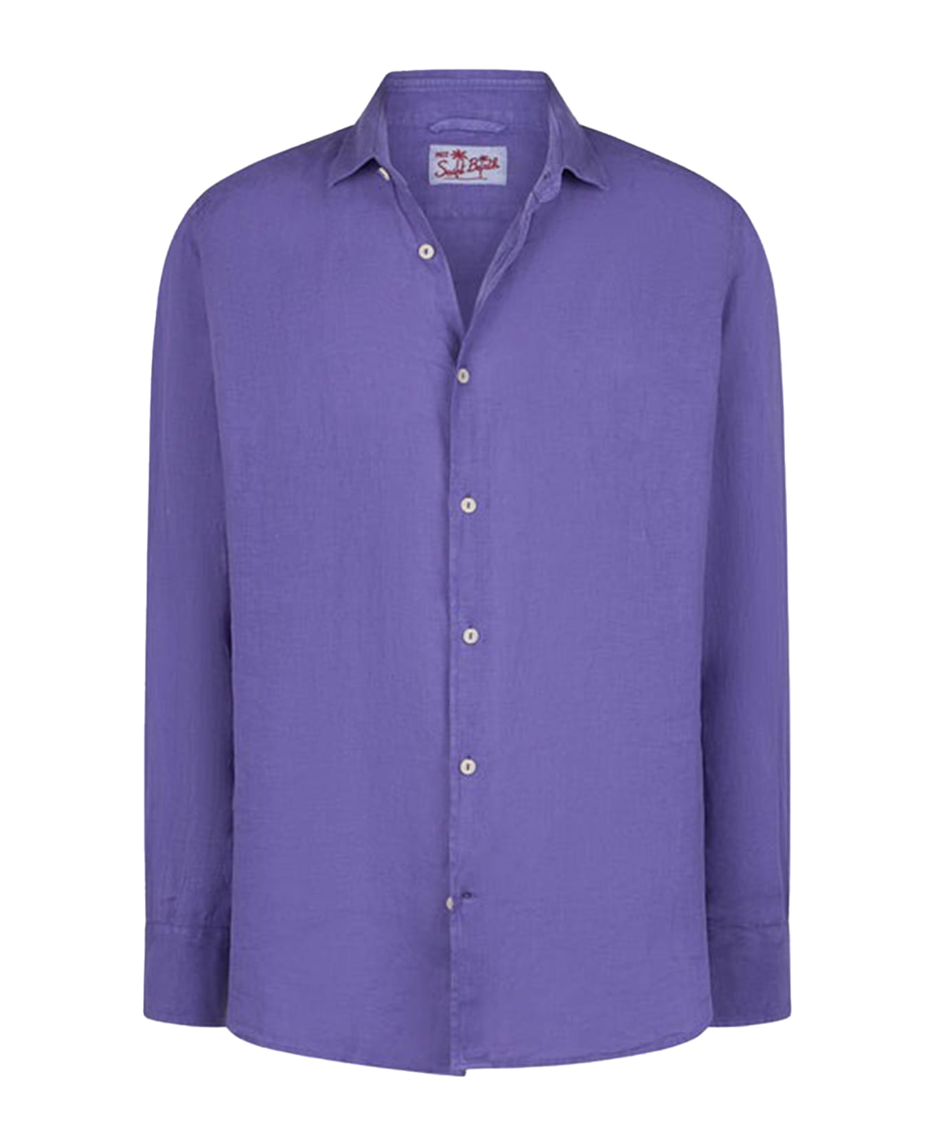 MC2 Saint Barth Purple Pamplona Shirt In Linen - VIOLA