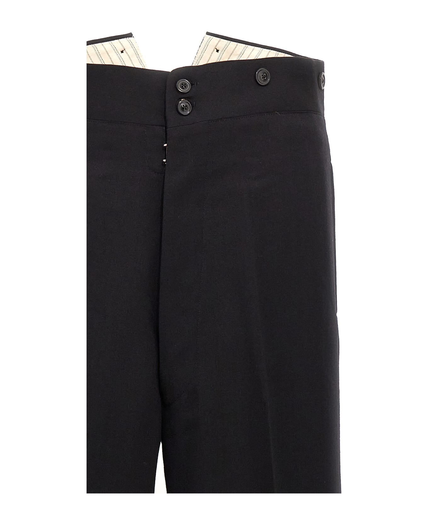 Maison Margiela Strap Wool Pants - BLACK