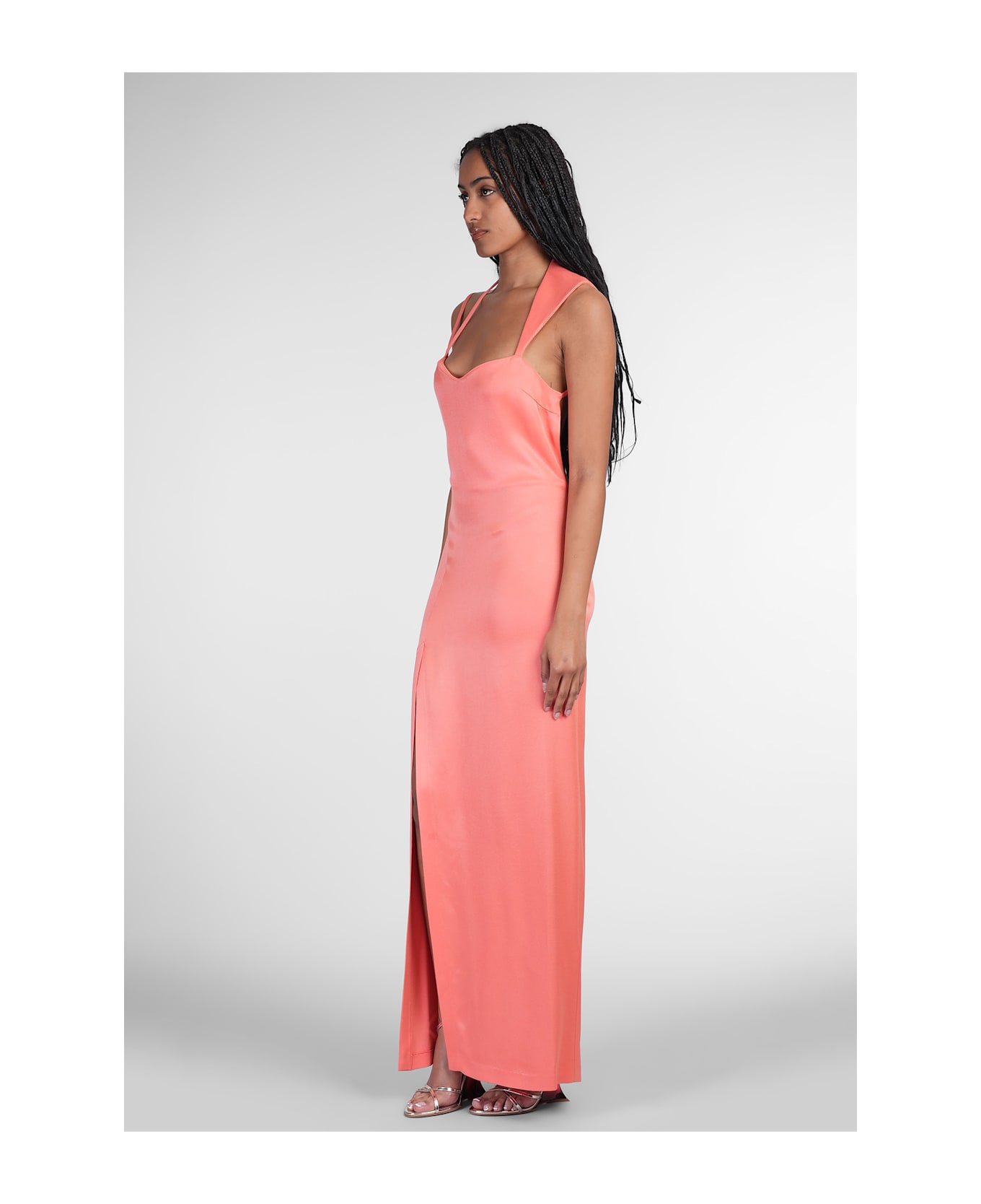 IRO Ruina Long Dress In Orange Viscose - orange
